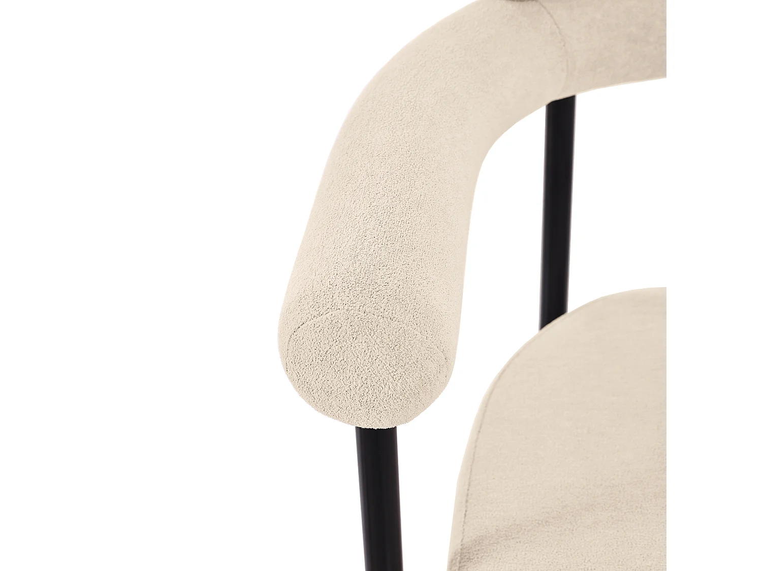 Lot de 6 chaises en velours - avec accoudoirs - Beige