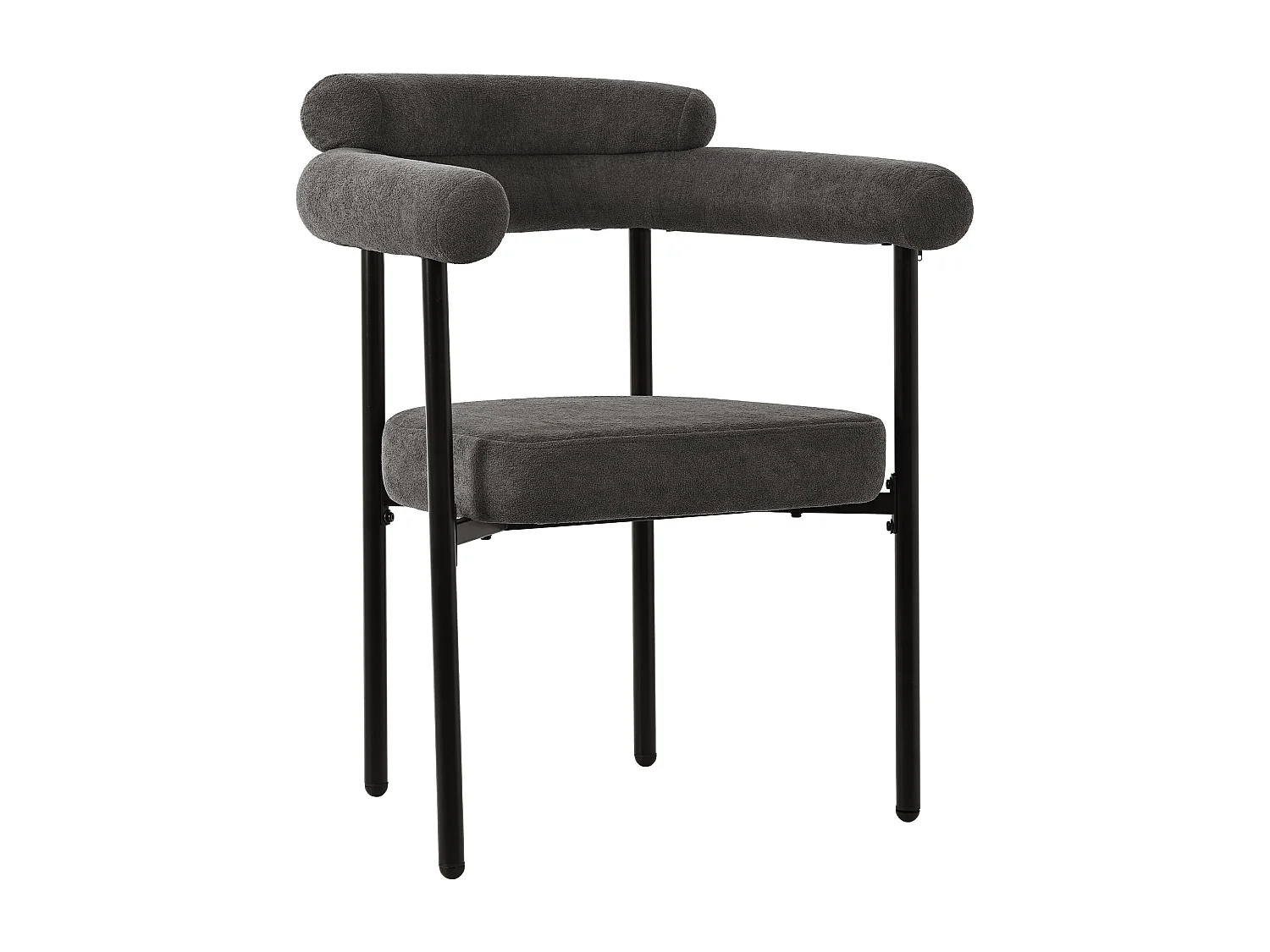 Set di 2 sedie in velluto - con braccioli - Grigio