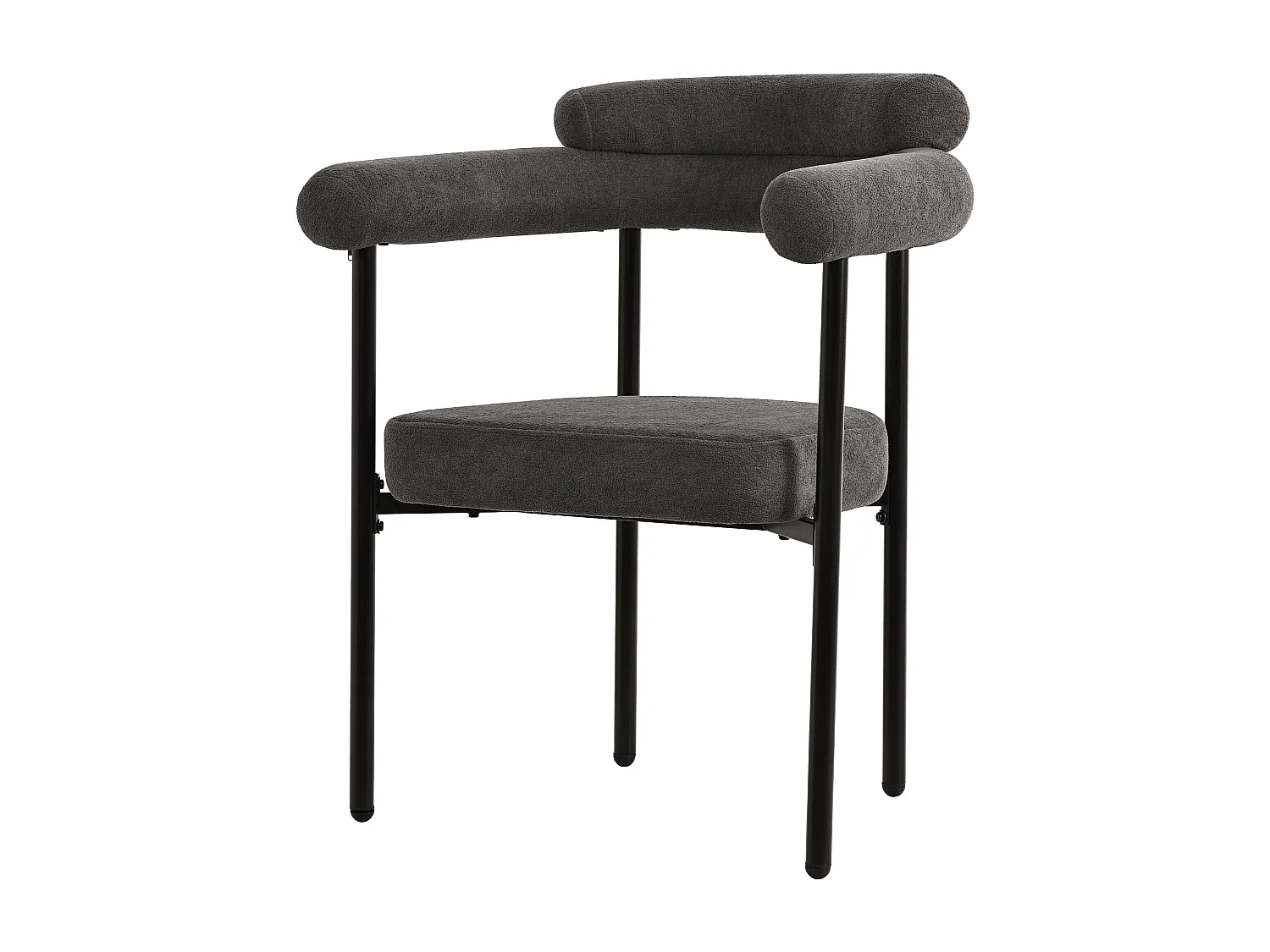 Set di 2 sedie in velluto - con braccioli - Grigio