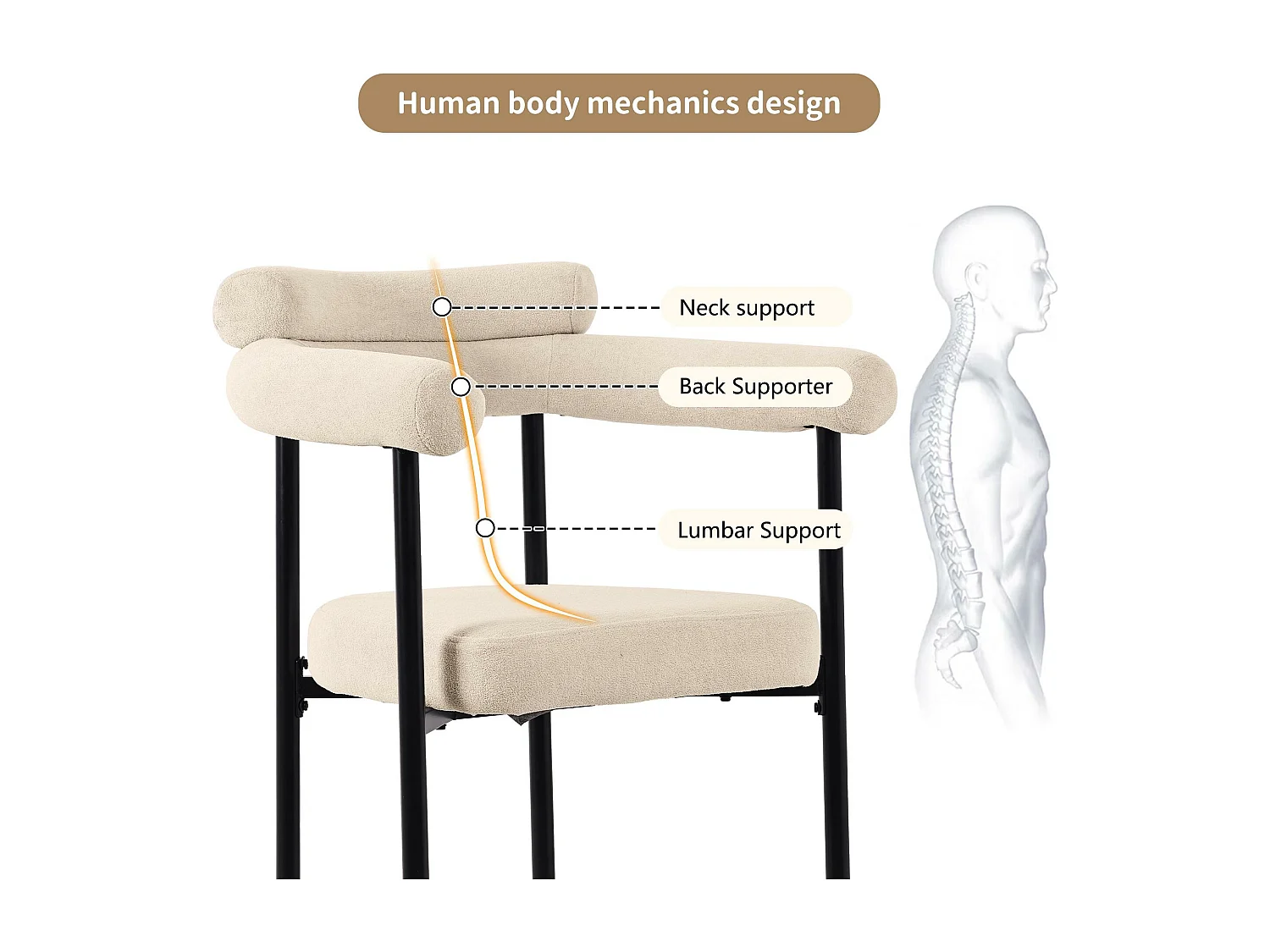 Lot de 2 chaises en velours - avec accoudoirs - Beige