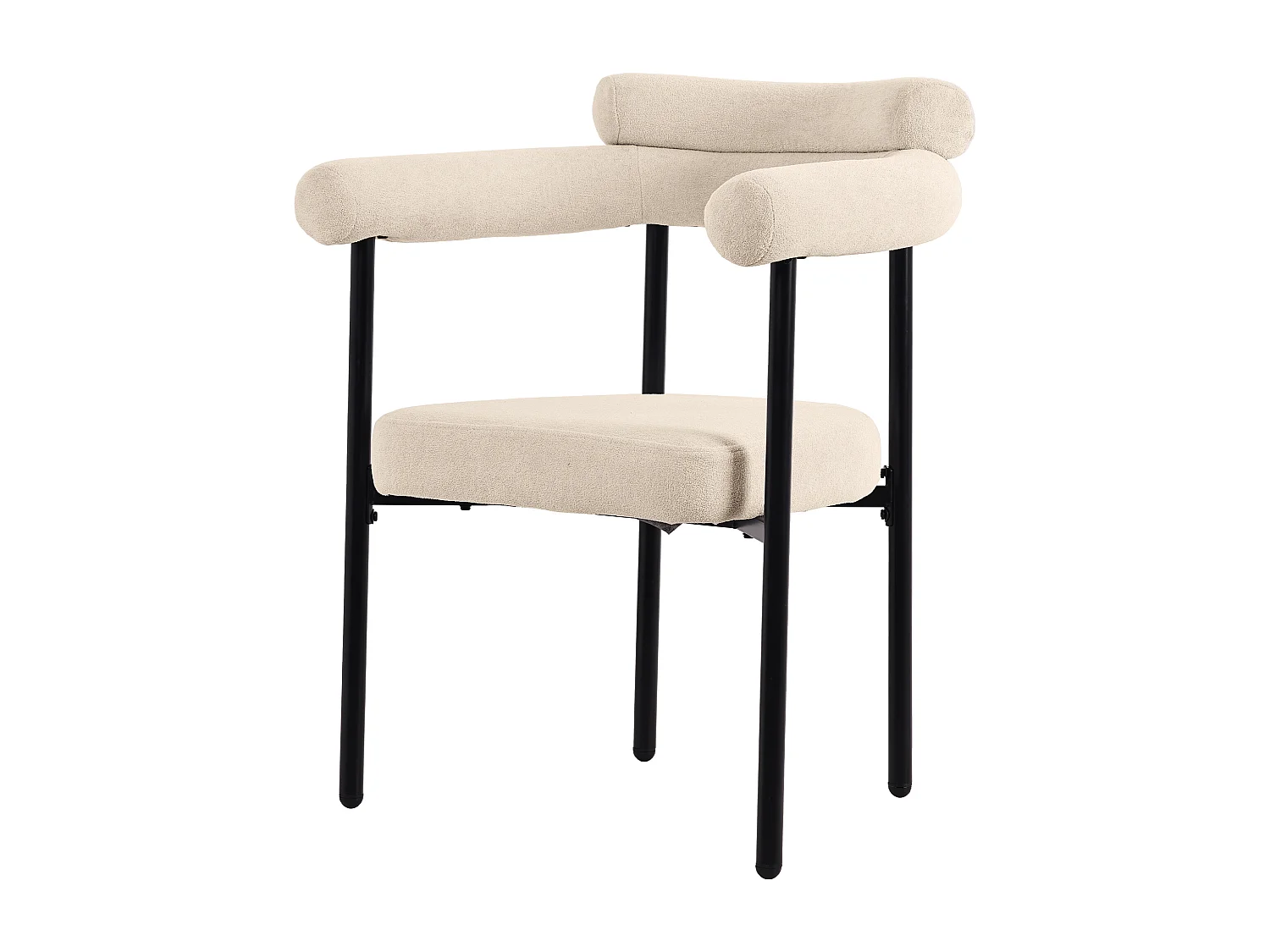 Set di 2 sedie in velluto - con braccioli - Beige