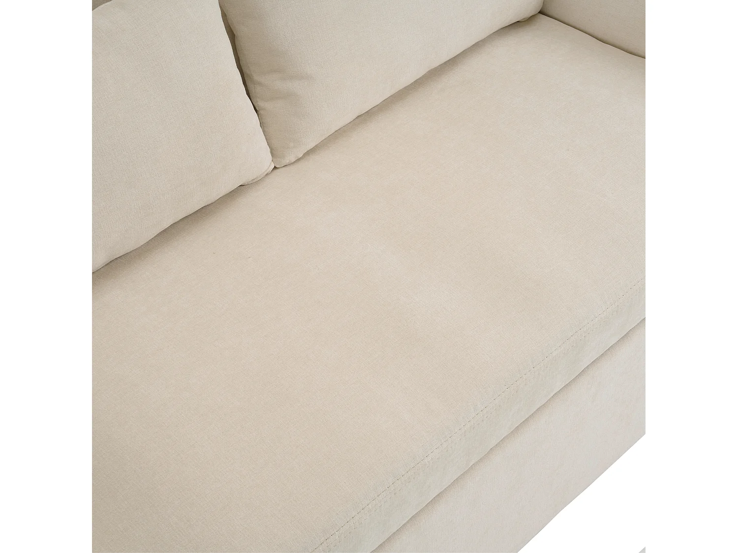 Sofá convertível ajustável multiângulo em tecido chenille - 2 lugares - com suporte para telefone e portas USB - Bege