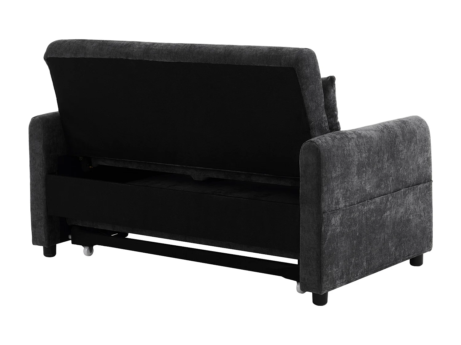 Canapé convertible réglable multi-angles en tissu chenille - 2 places - avec support téléphone et Ports USB - Gris