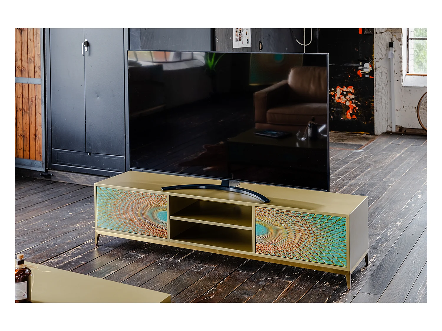 TV-Board - Grün Holz - LAGO