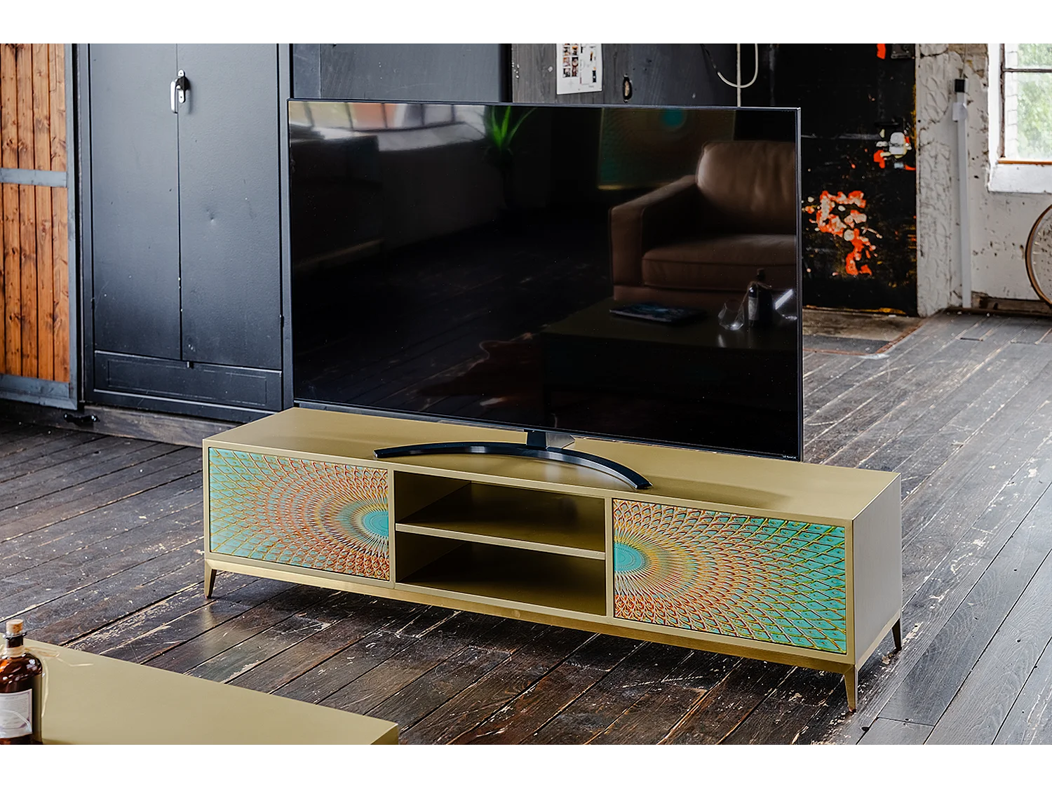 TV-Board - Grün Holz - LAGO