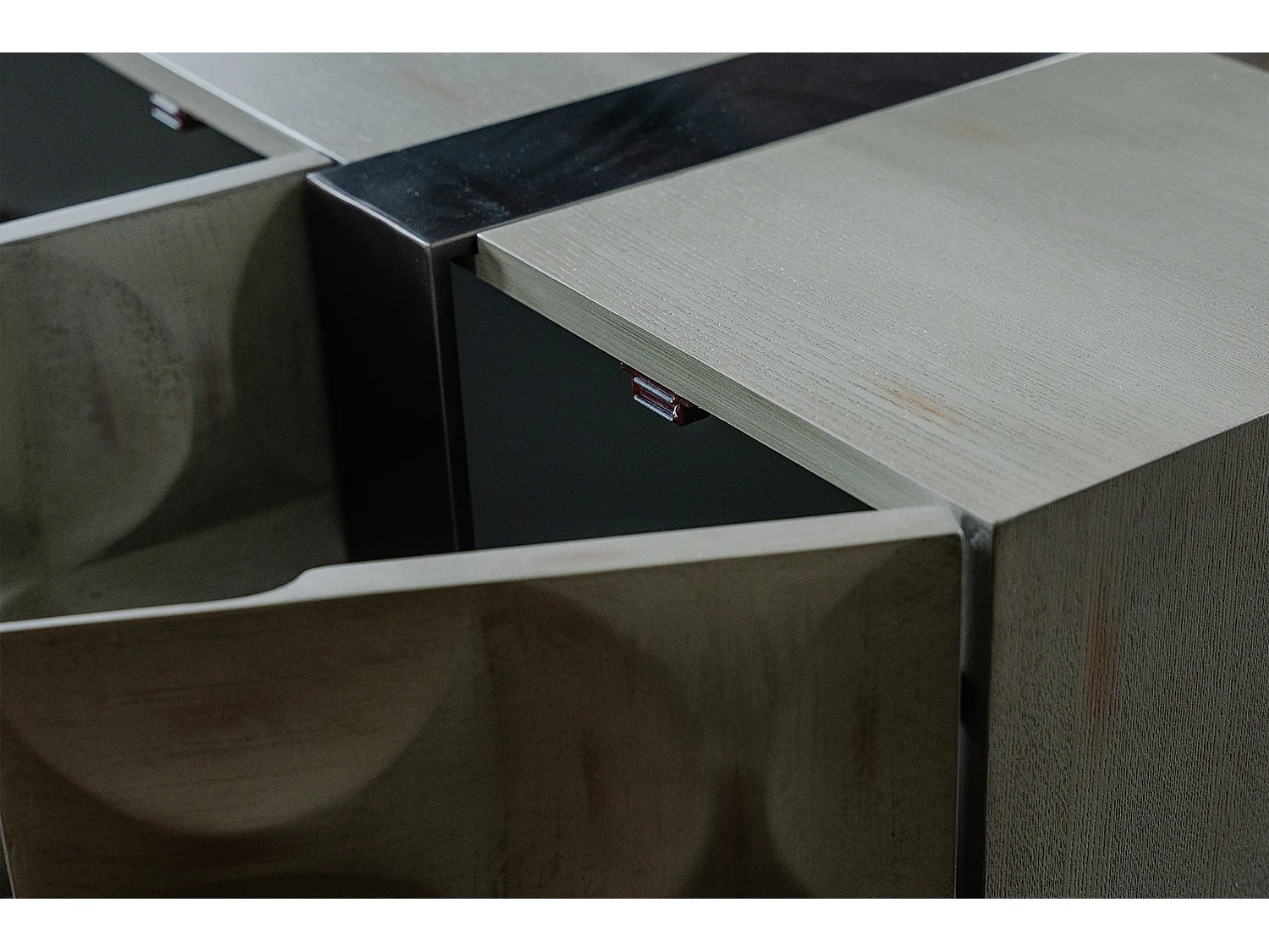 TV-Board - Grau Holz, Metall - MARGO