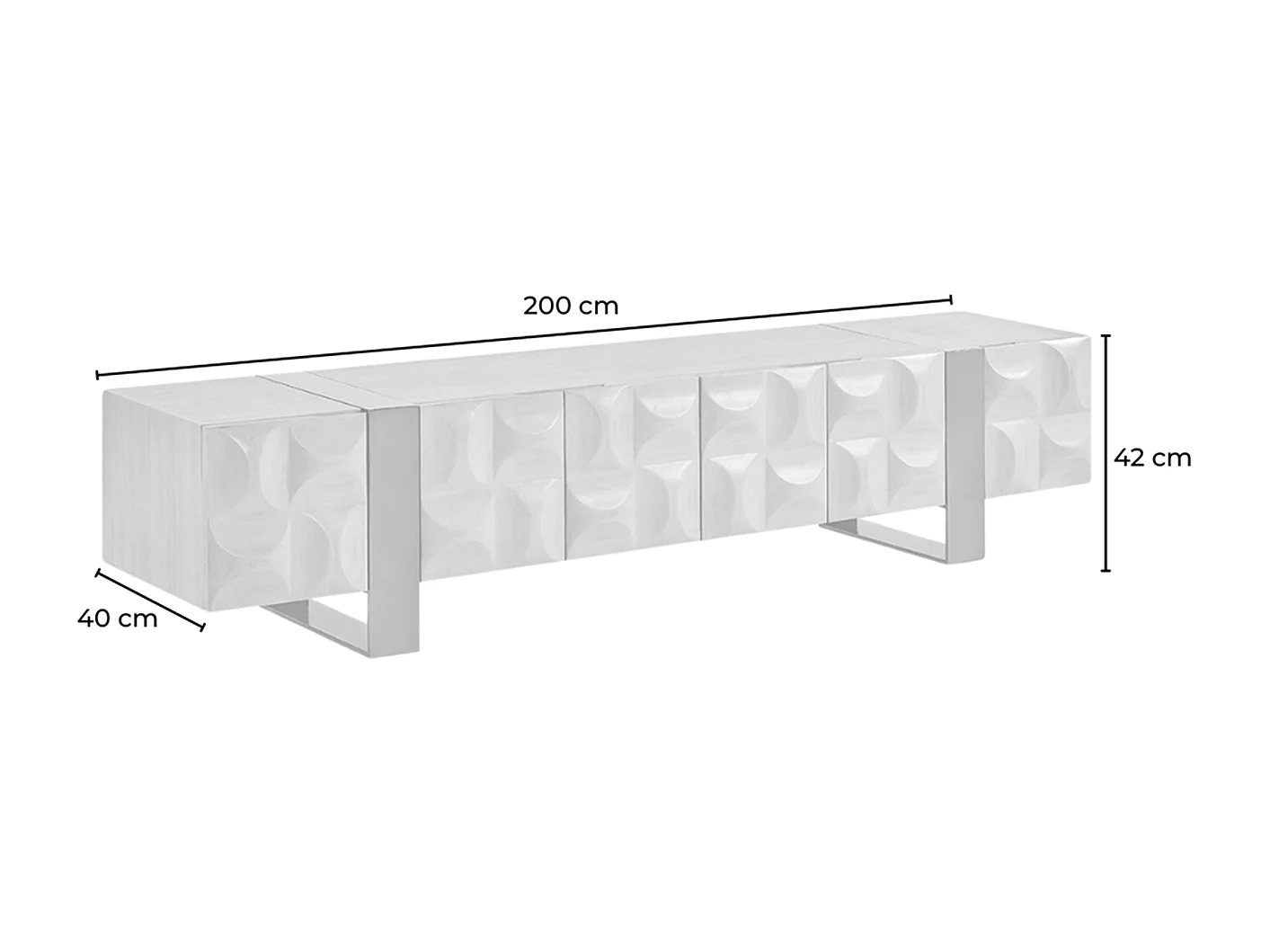 TV-Board - Grau Holz, Metall - MARGO