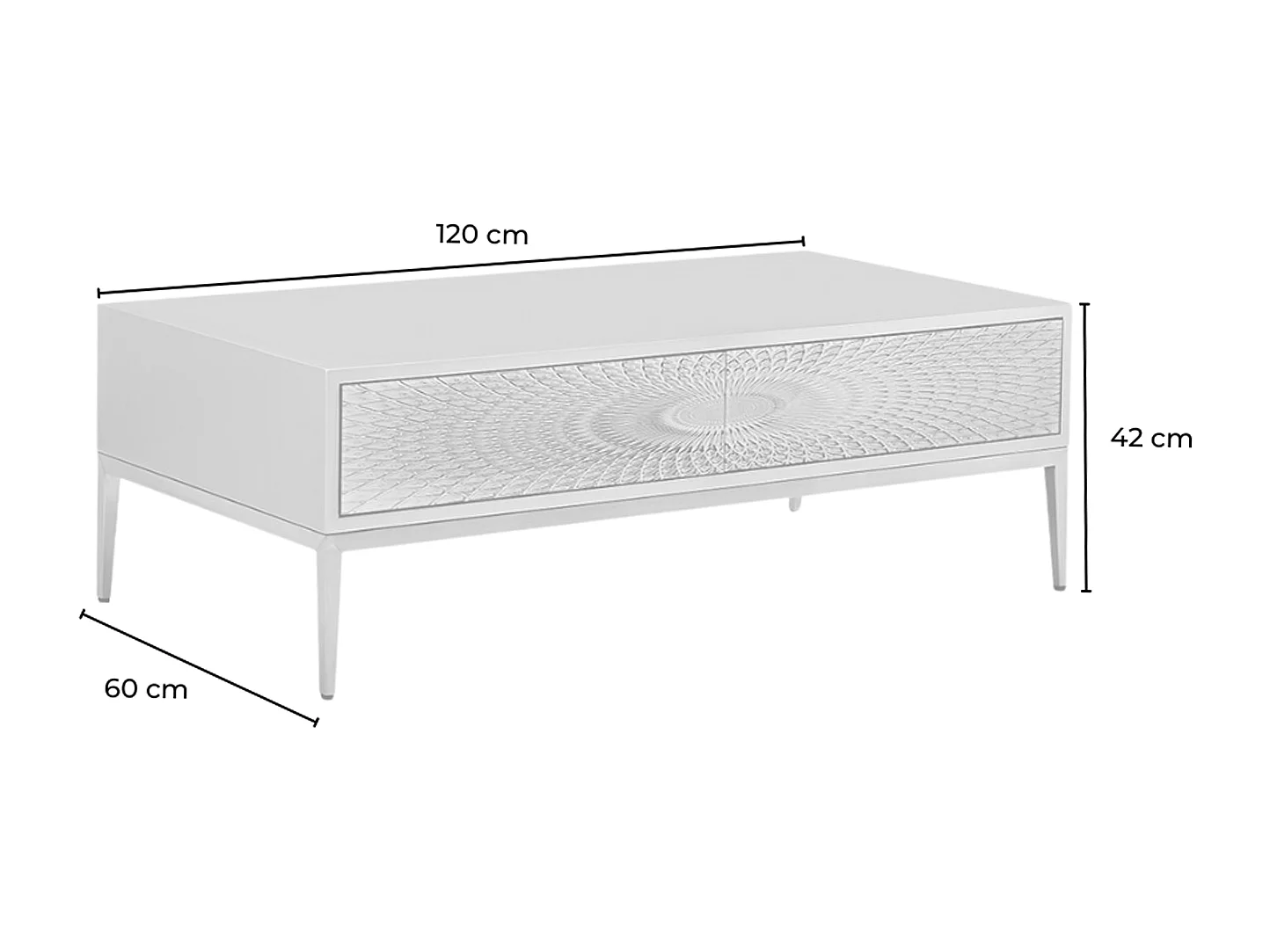 Mesa de centro - Verde Madera - 60 x 120 cm - LAGO