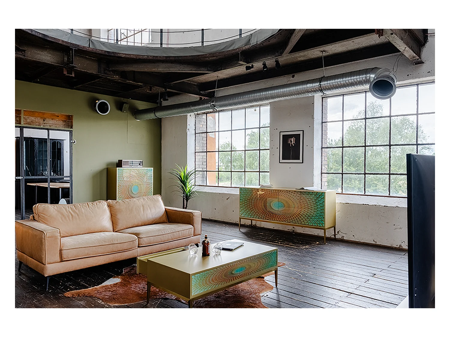 Mesa de centro - Verde Madera - 60 x 120 cm - LAGO