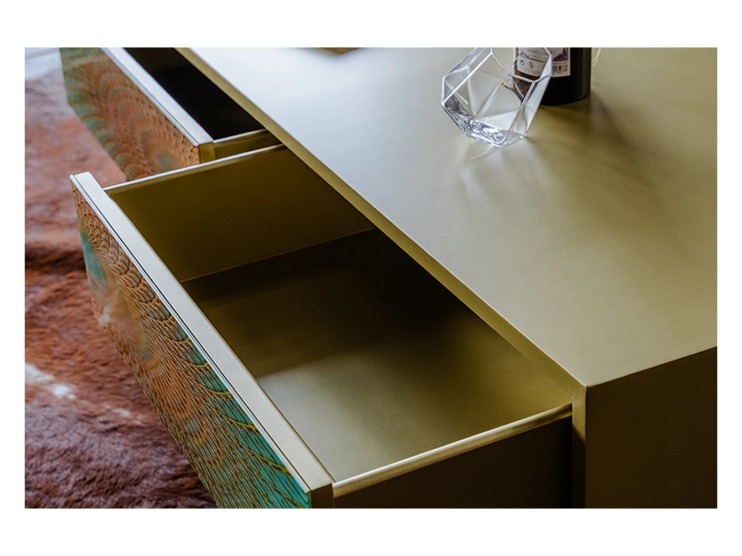 Mesa de centro - Verde Madera - 60 x 120 cm - LAGO