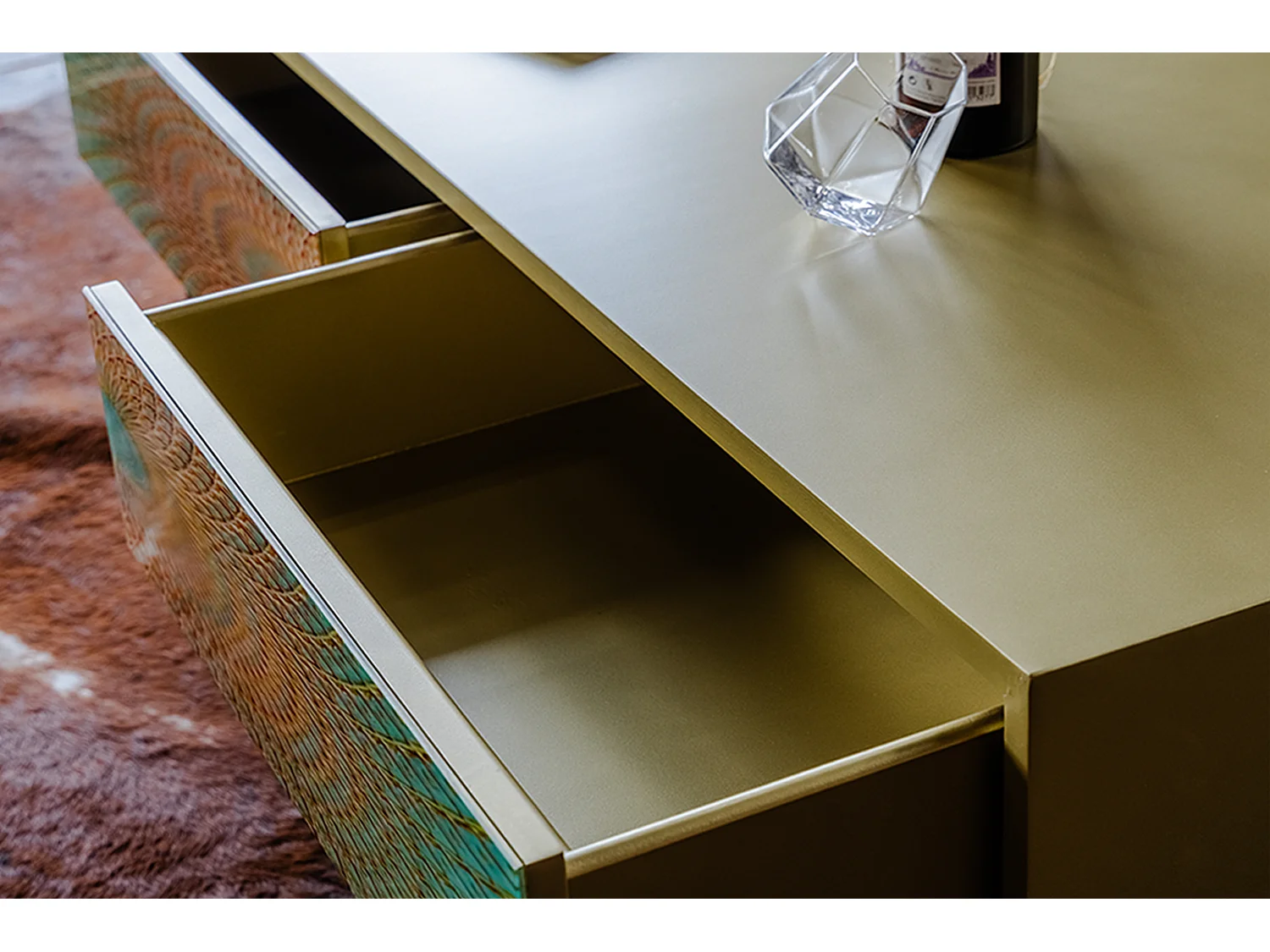 Mesa de centro - Verde Madera - 60 x 120 cm - LAGO