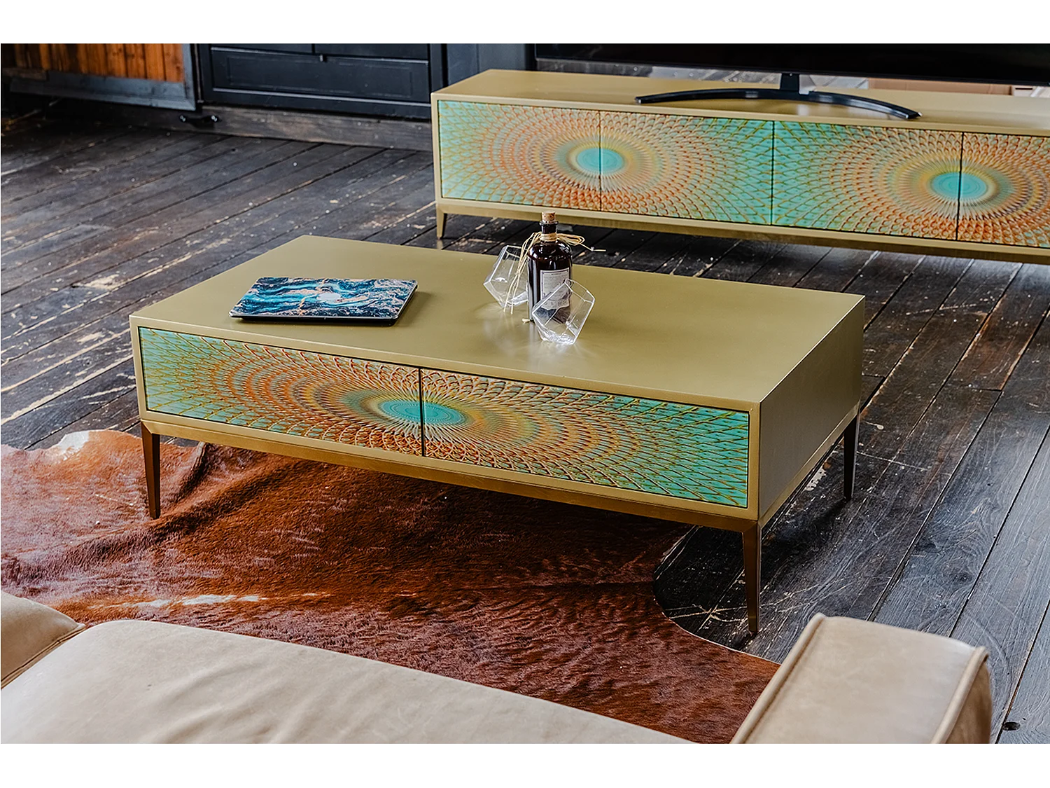 Couchtisch - Grün Holz - 60 x 120 cm - LAGO