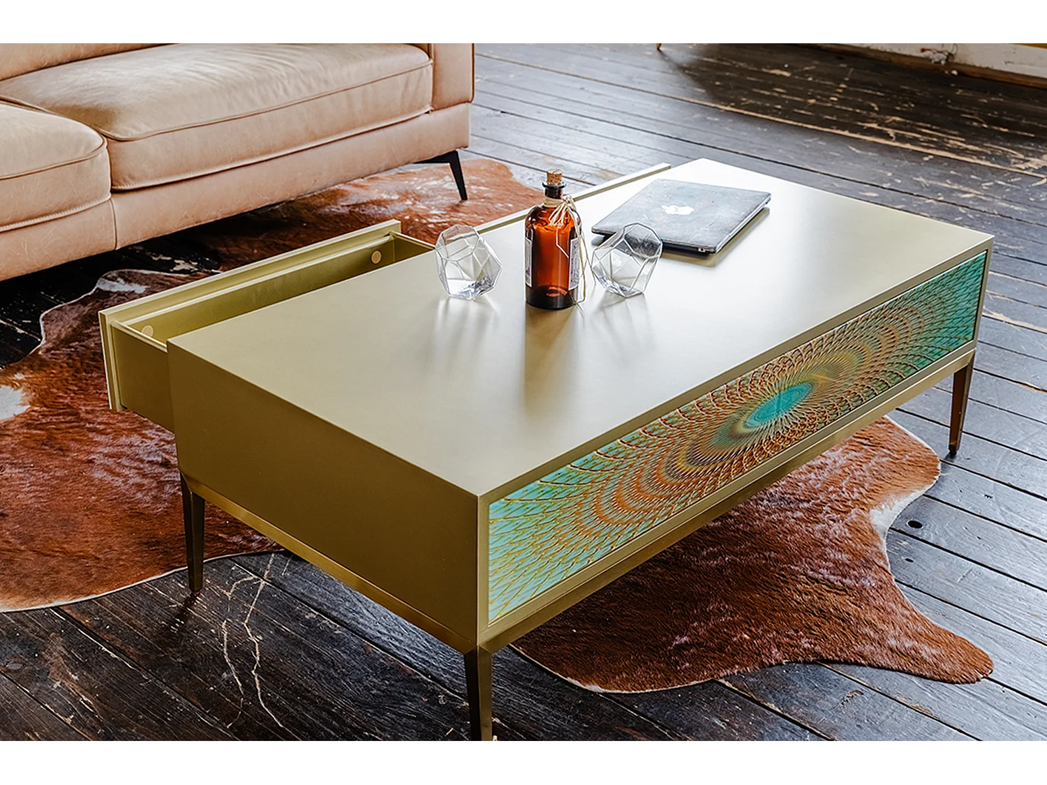 Couchtisch - Grün Holz - 60 x 120 cm - LAGO