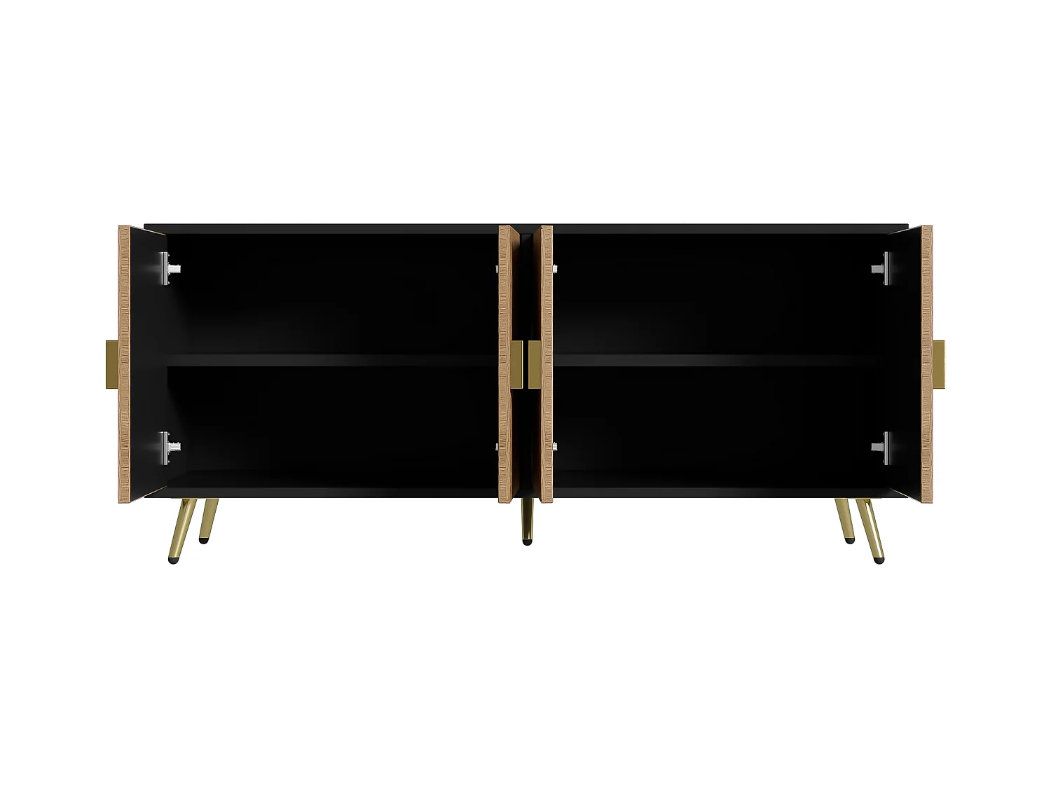 Buffet moderne - avec 3 portes - Noir & Naturel