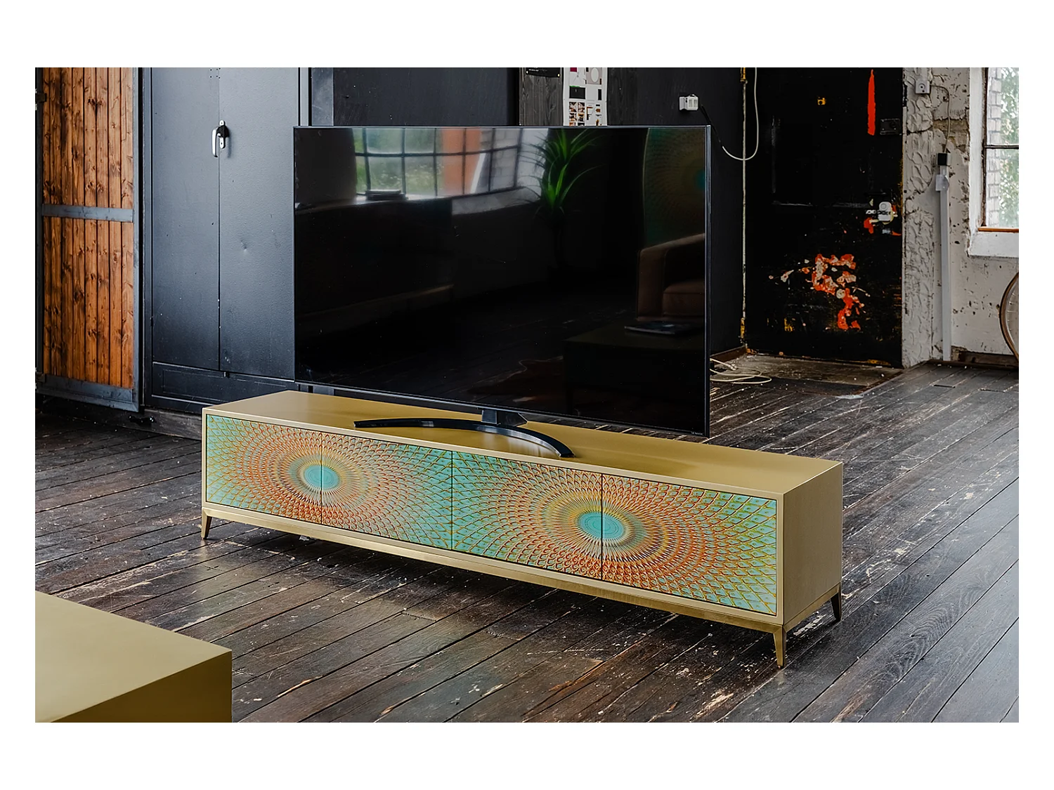 TV-Board - Grün Holz - LAGO
