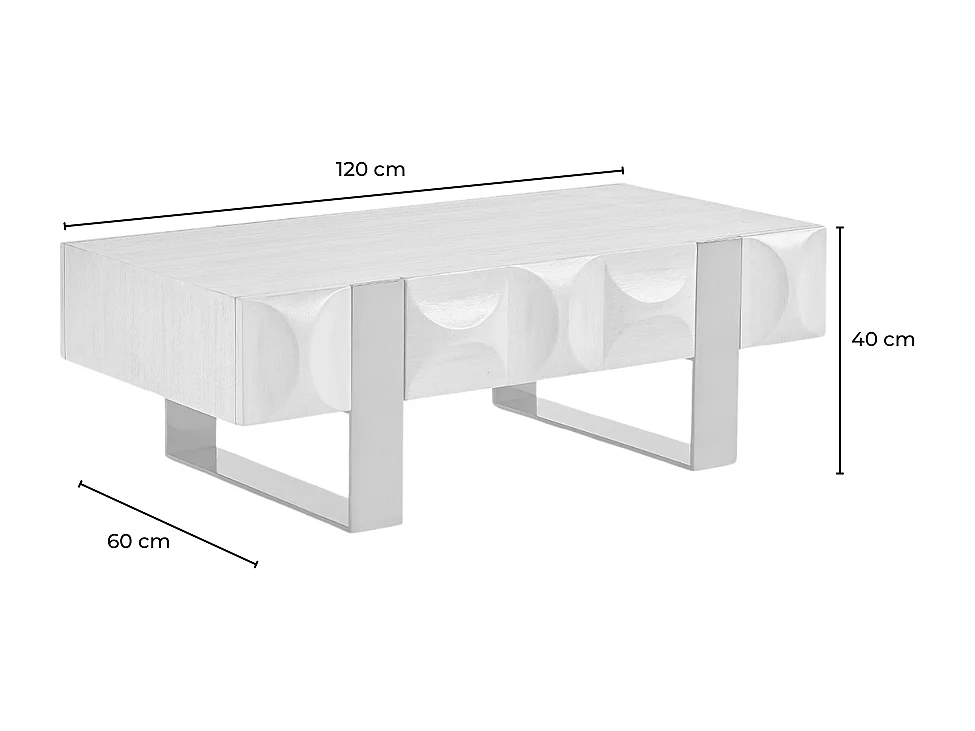 Lowboard - Grijs Hout - 60 x 120 cm - MARGO