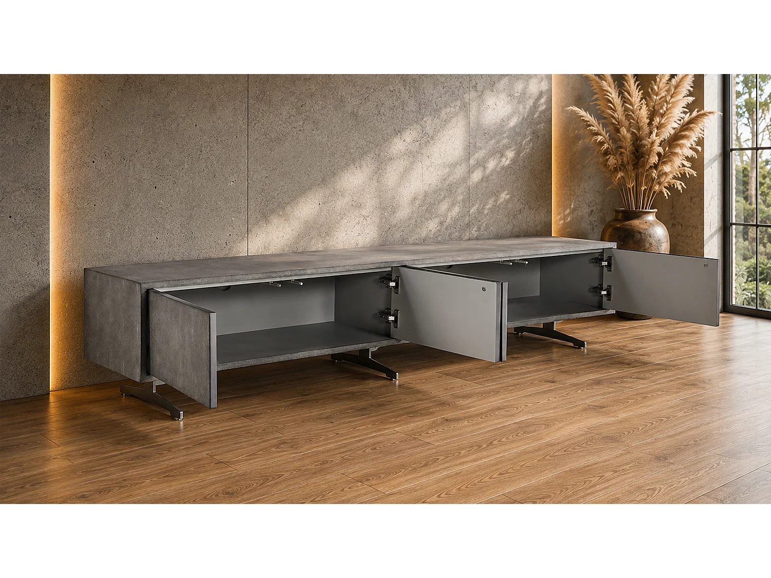 TV-Board - Grau Holz - GALA
