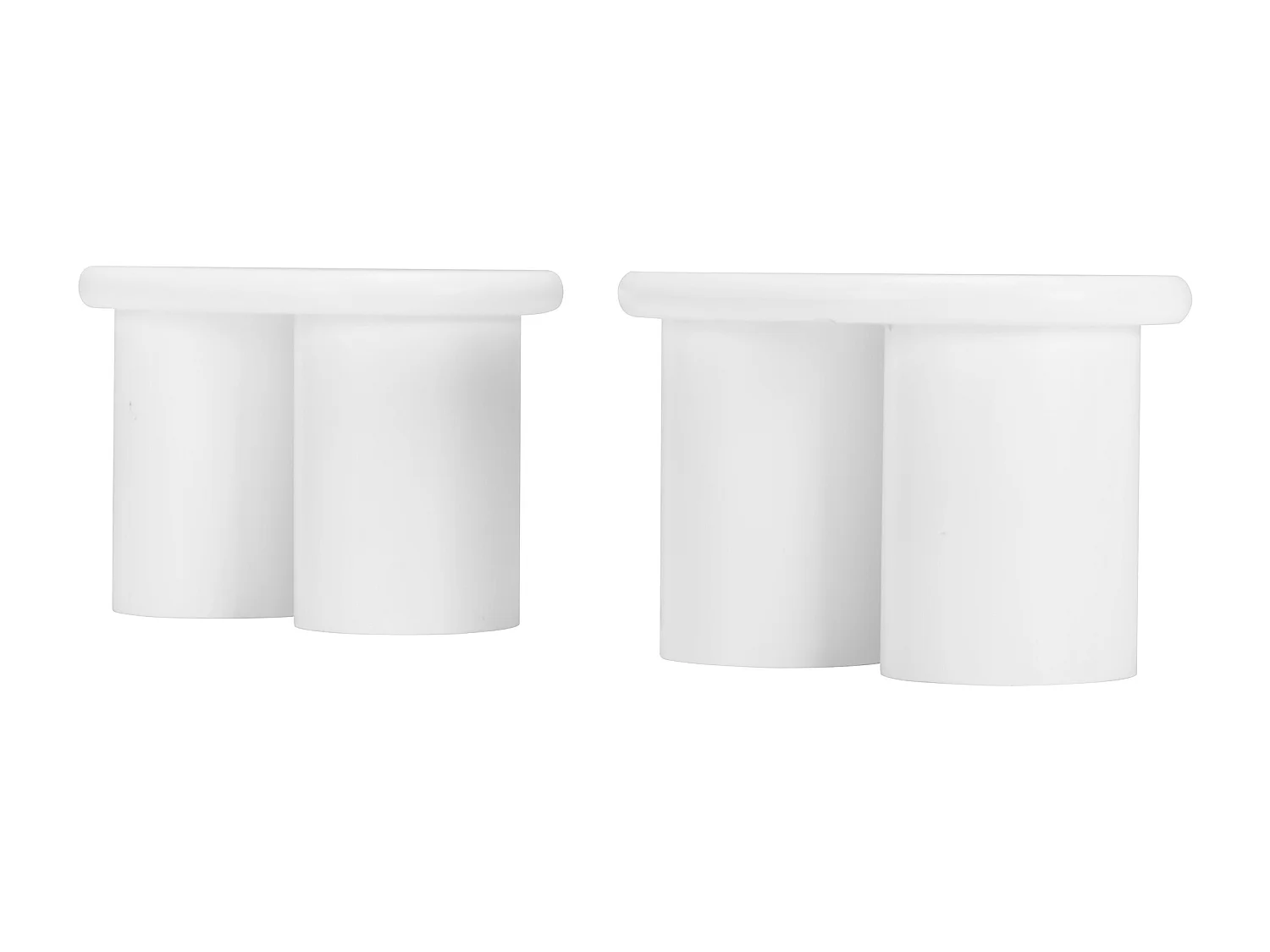 Table basse en MDF - avec 2 tiroirs et 2 tabourets - Blanc