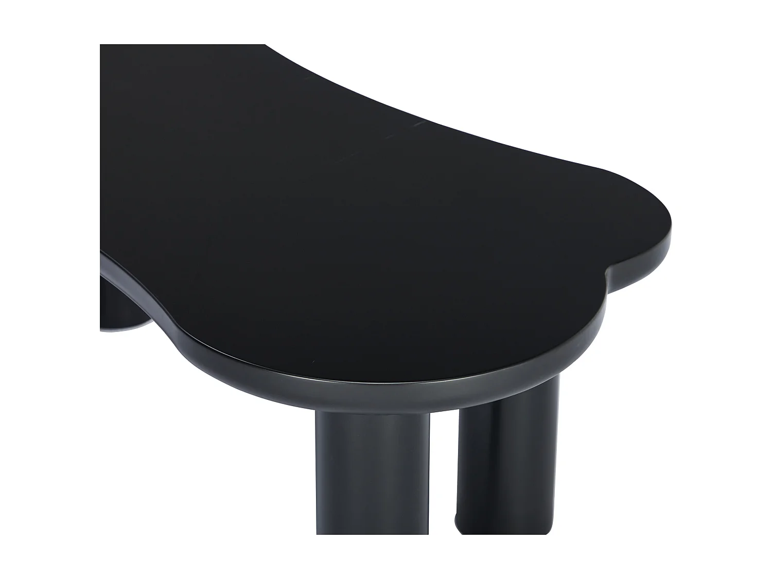 Mesa de centro de MDF - tapa curva irregular y elegante - Negro