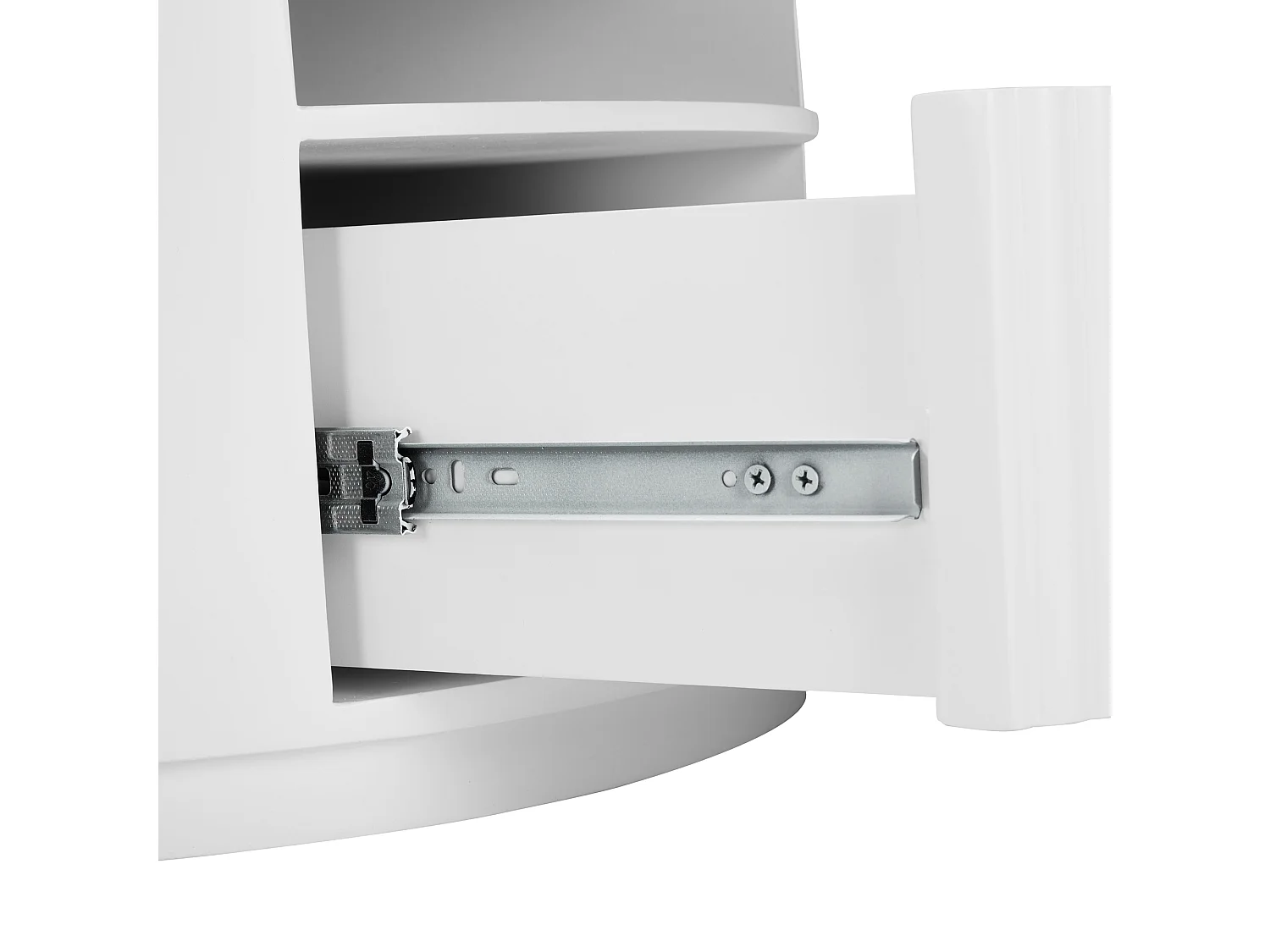 Table basse en MDF - avec 1 tiroir et 1 compartiment - Blanc