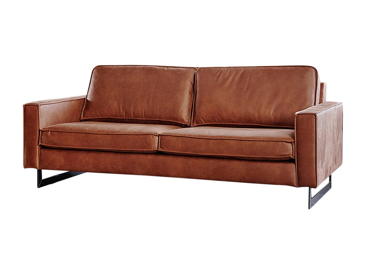 Sofa 3+2 plazas - marrón cuero sintético - VILNIUS