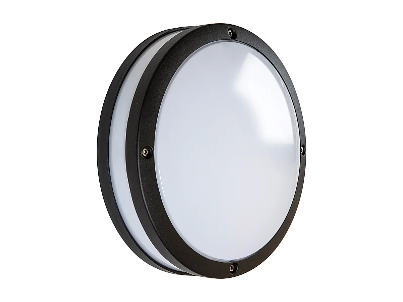 Hublot LED Orcade rétro alu rond 900lm 4000K - Noir - Lébénoïd