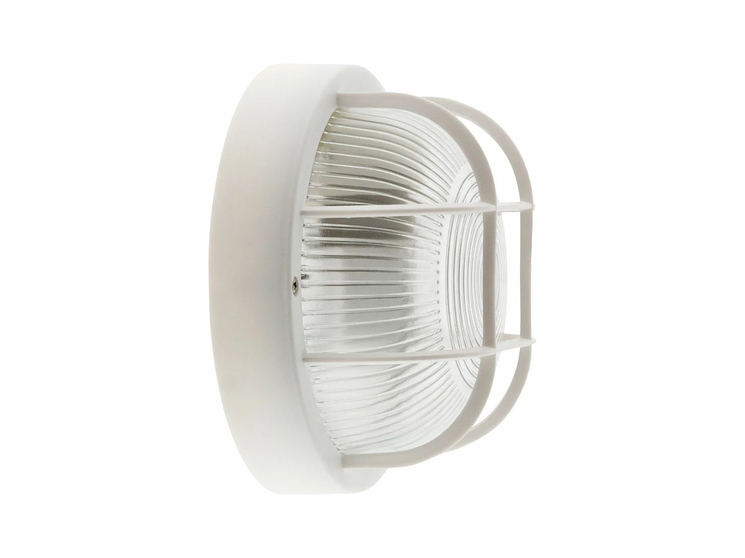 Hublot rond 60W avec grille IP44 E27 Classe II - Blanc - Zenitech