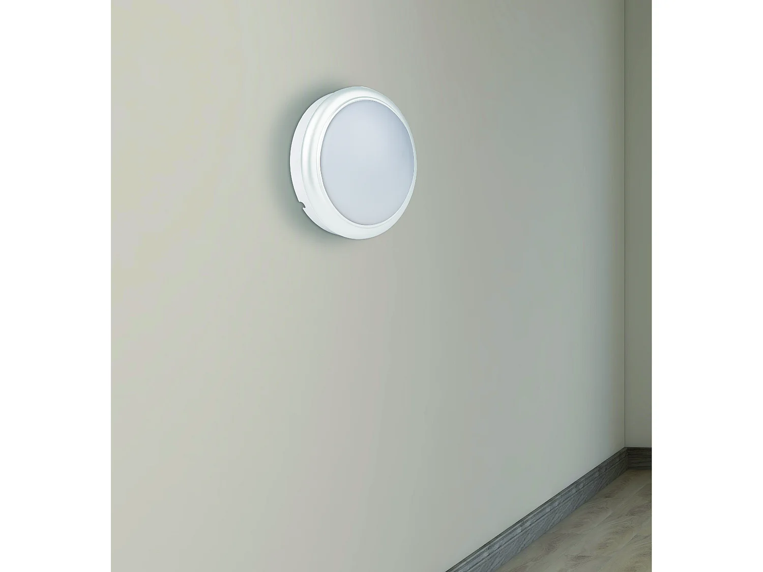 Hublot extérieur rond IP54 (1050lm 6500K) - Blanc - Voltman