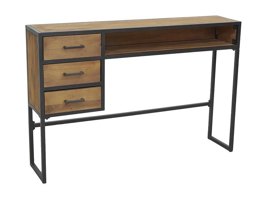 Console en bois recyclé et métal