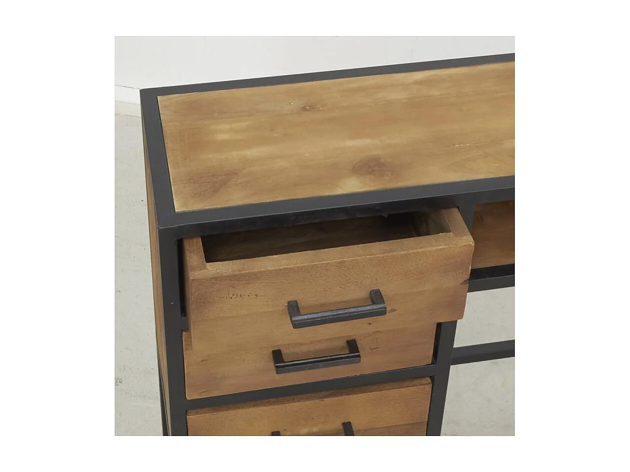 Console en bois recyclé et métal