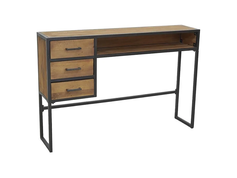 Console en bois recyclé et métal