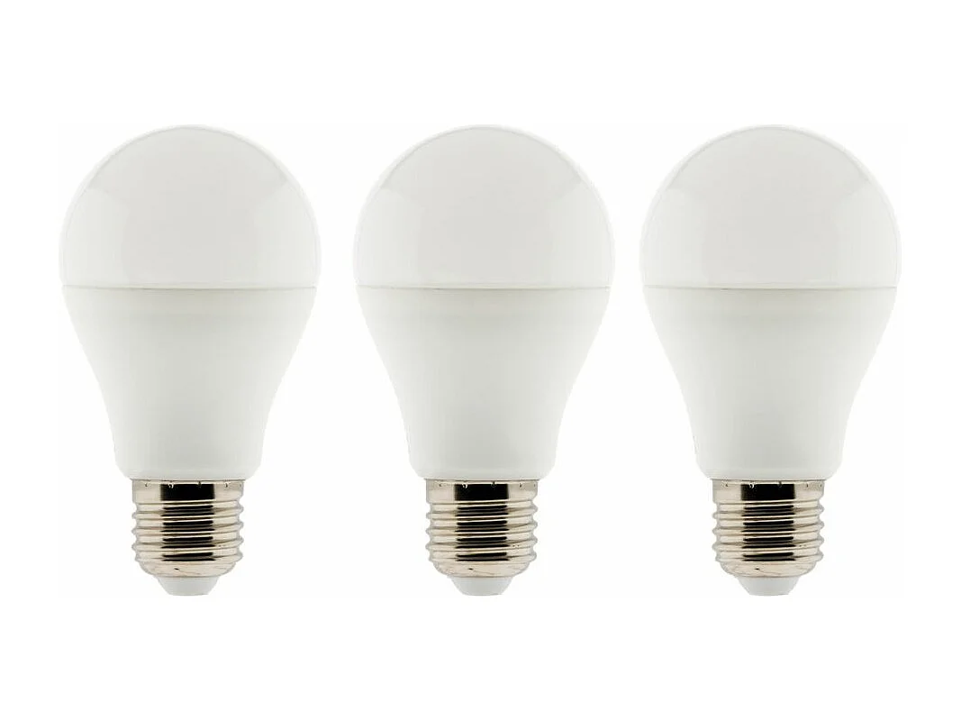 Lot de 3 ampoules LED E27 6W - Blanc chaud - 470lm 2700K  - Zenitech