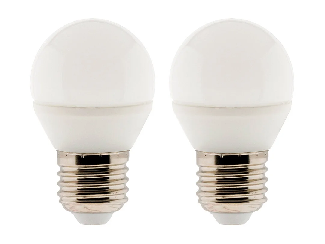 Lot de 2 ampoules LED sphériques 5,2W E27 470lm 2700K - Zenitech