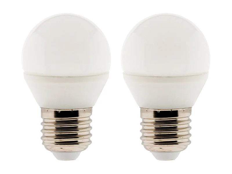 Lot de 2 ampoules LED sphériques 5,2W E27 470lm 2700K - Zenitech