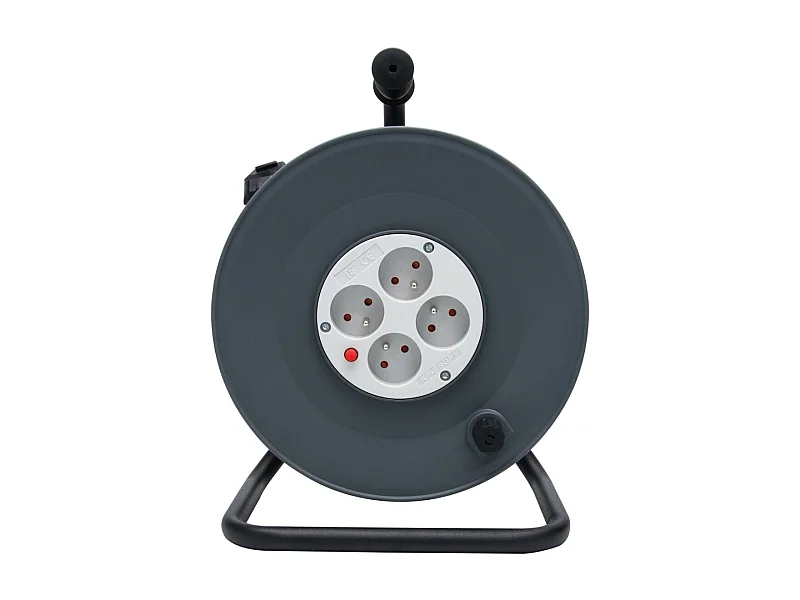 Enrouleur H05VV-F 4 prises 3G1,5mm² 40m + coupe-circuit - Gris - Zenitech