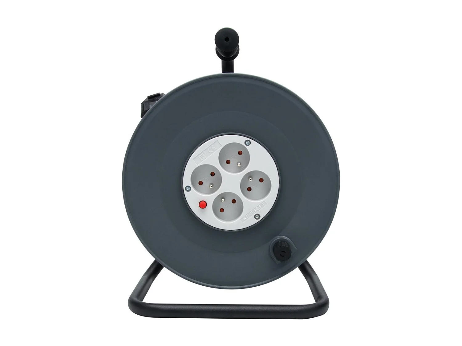 Enrouleur H05VV-F 4 prises 3G1,5mm² 40m + coupe-circuit - Gris - Zenitech