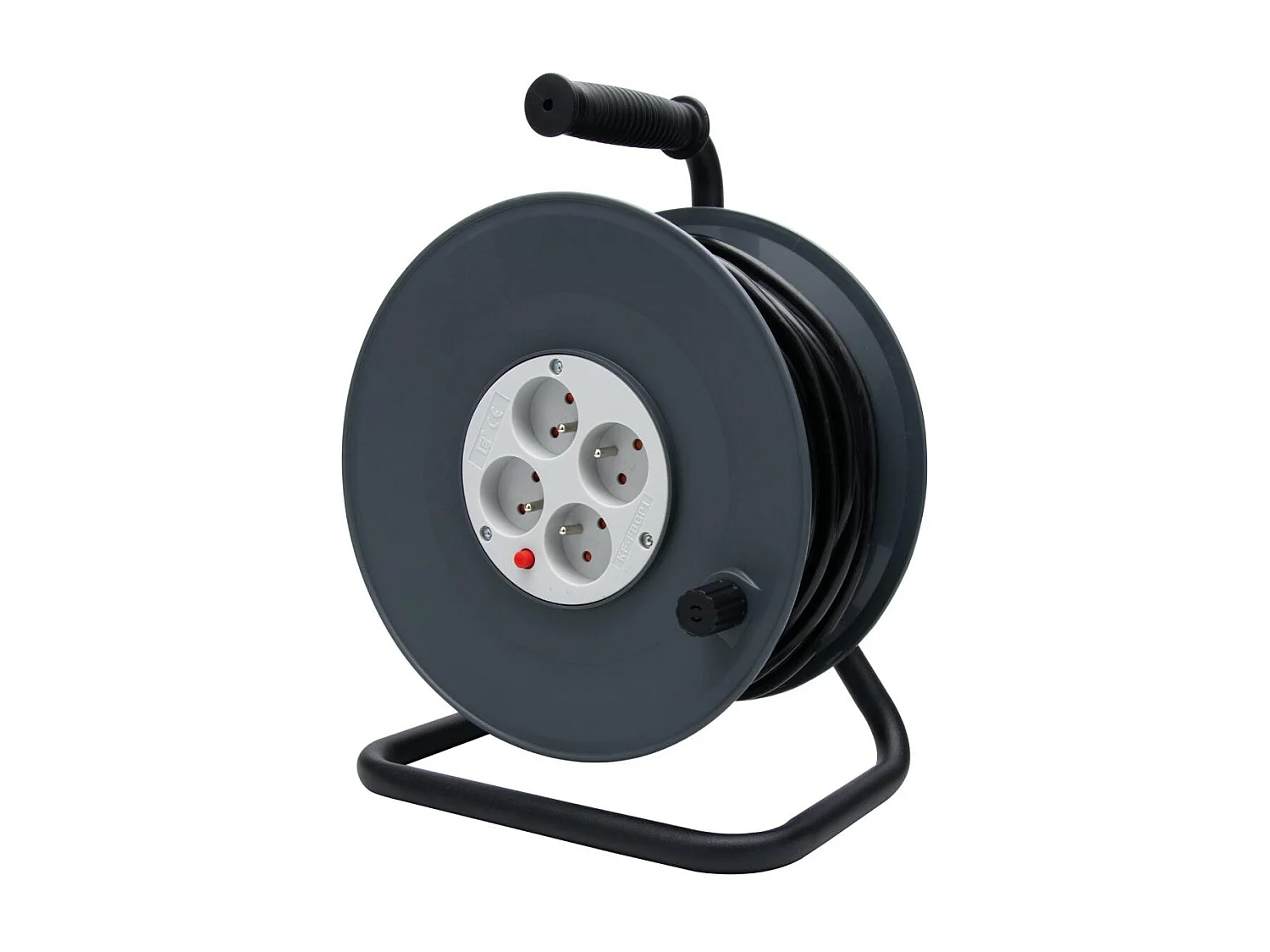 Enrouleur H05VV-F 4 prises 3G1,5mm² 40m + coupe-circuit - gris - Zenitech