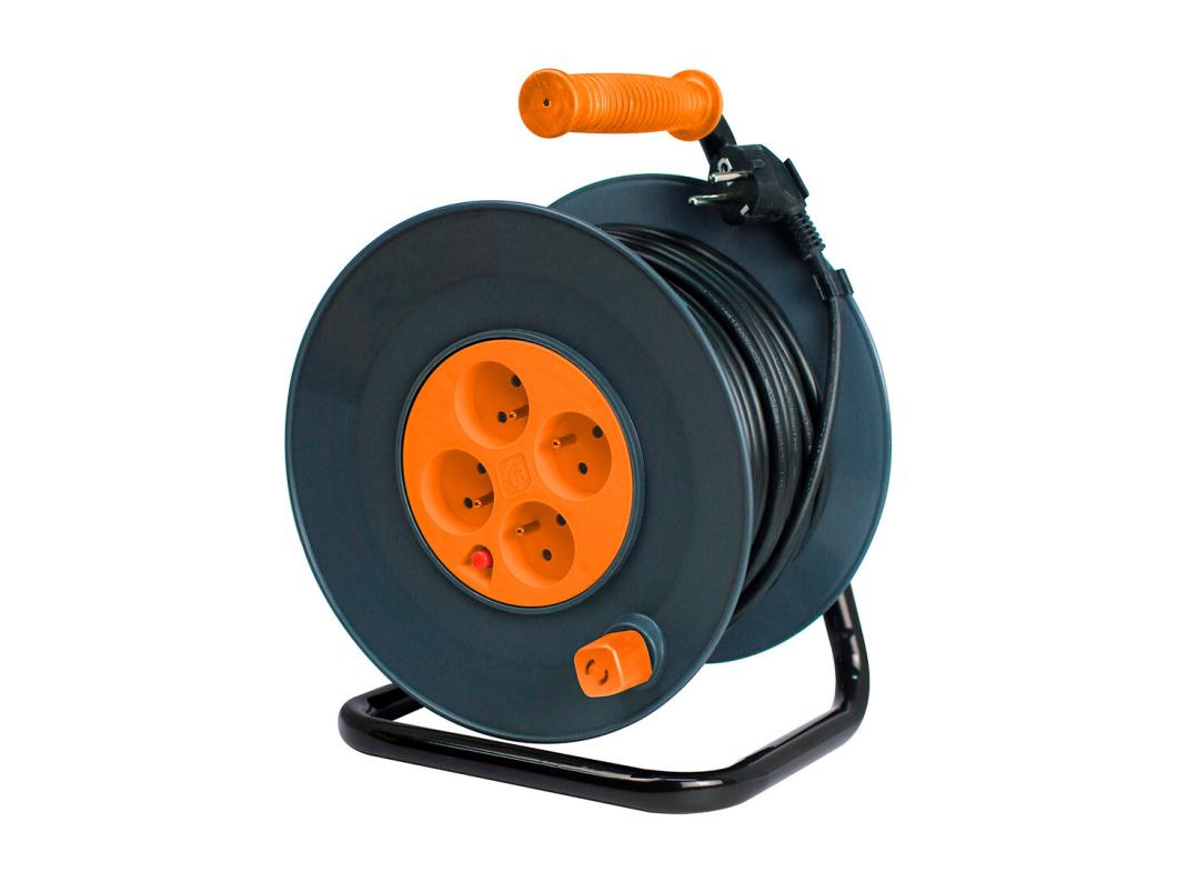 Enrolador de bricolage 4 Tomadas 40m H05VV-F 3G1,5mm² + Disjuntor - Zenitech