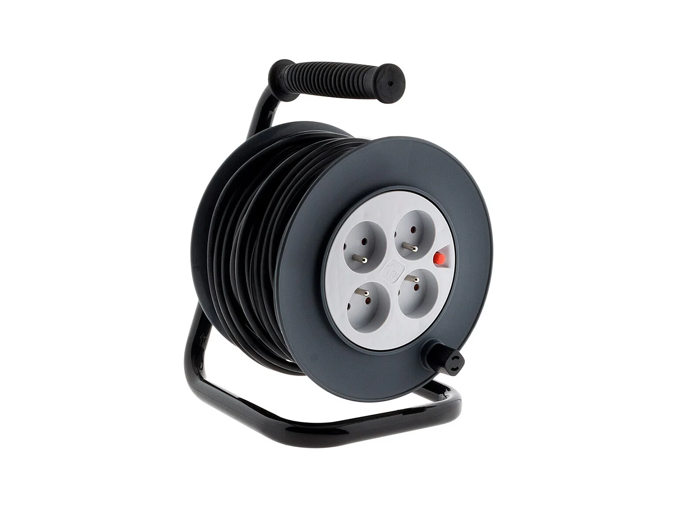 Avvolgicavo Elettrico 4 Prese 25m Zenitech con Interruttore Termico - Arancione