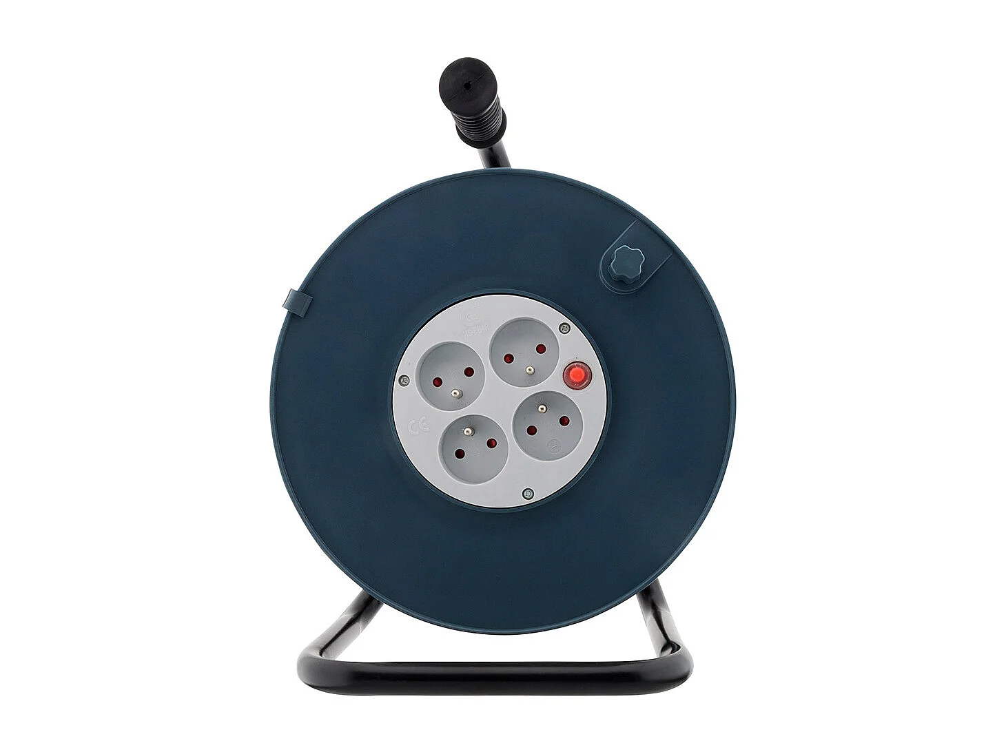 Enrouleur 4 prises 2P+T 16A vide à câbler + coupe-circuit - Orange - Zenitech