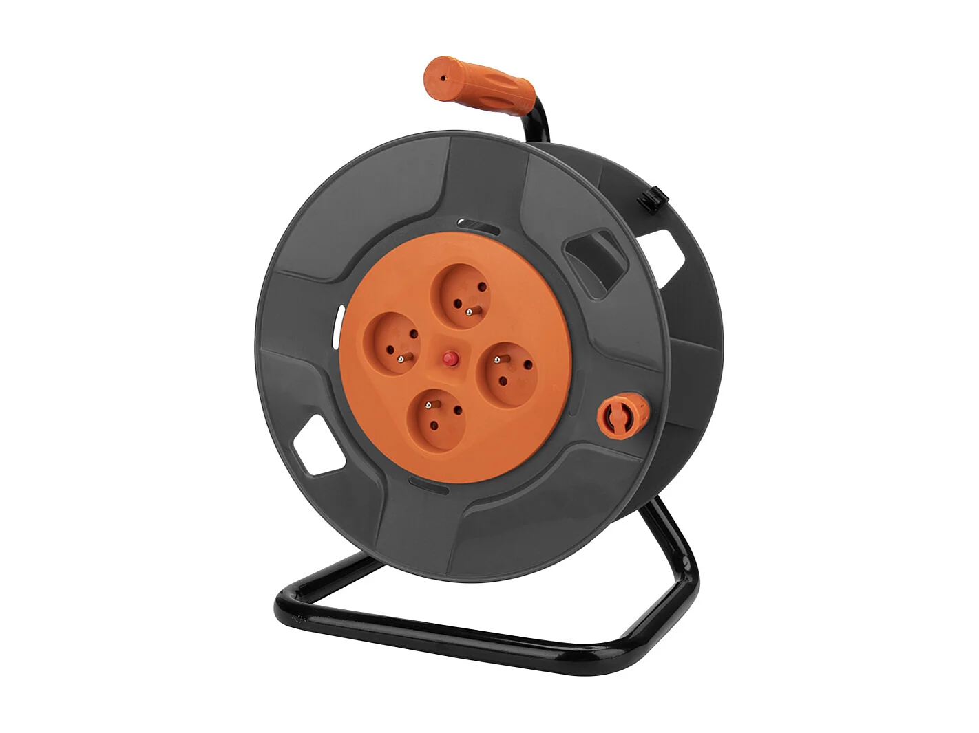 Enrouleur 4 prises 2P+T 16A vide à câbler + coupe-circuit - Orange - Zenitech