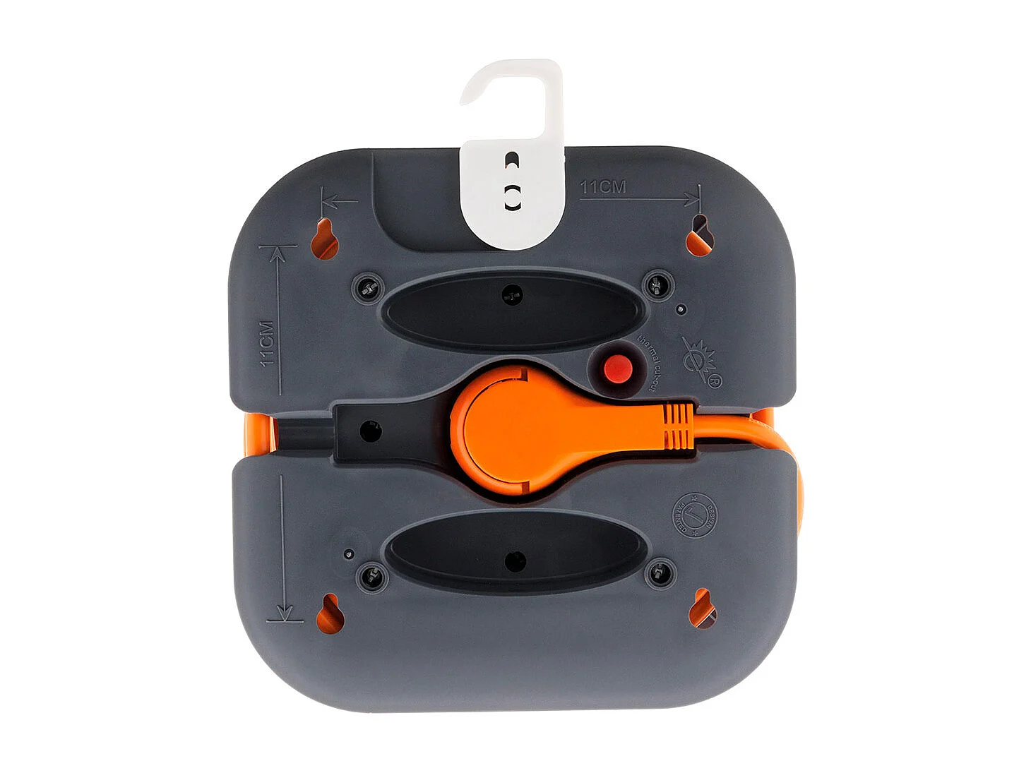 Enrouleur domestique 4 x 2P+T 16A + coupe-circuit - 7m - Orange - Zenitech