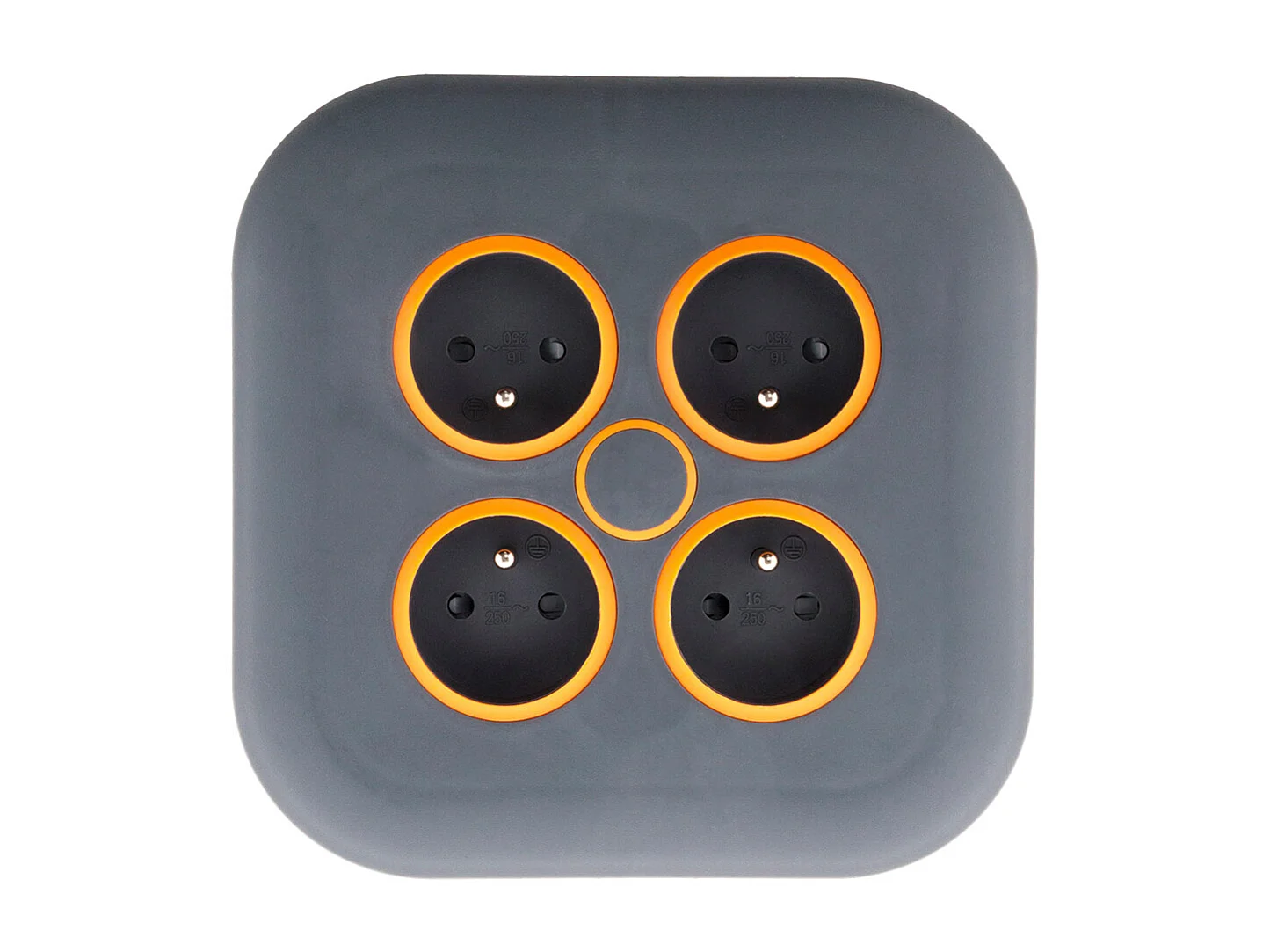 Enrouleur domestique 4 x 2P+T 16A + coupe-circuit - 7m - Orange - Zenitech