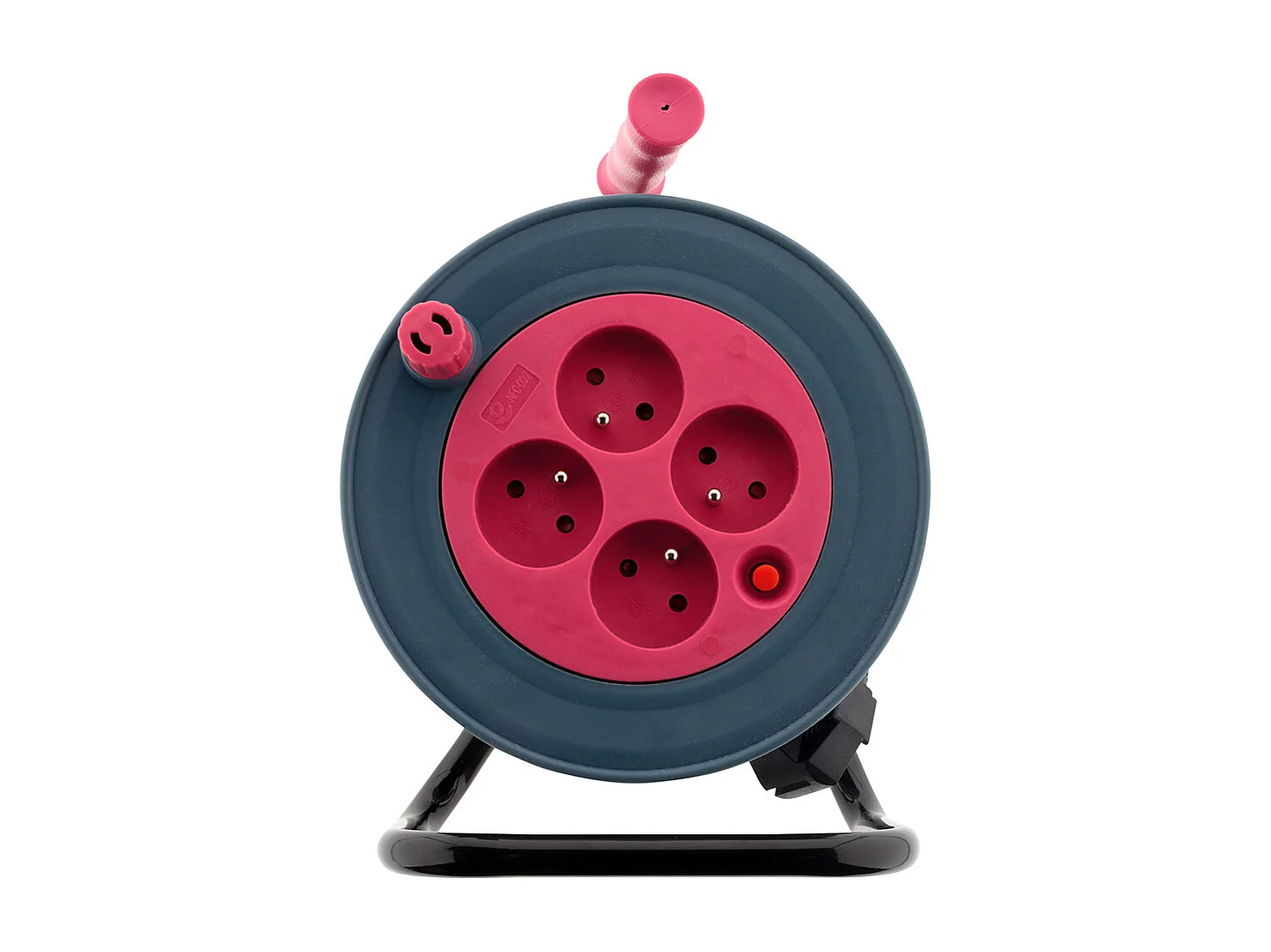 Enrouleur ménager 4x2P+T - 15m 3G1mm² - Rose - Zenitech