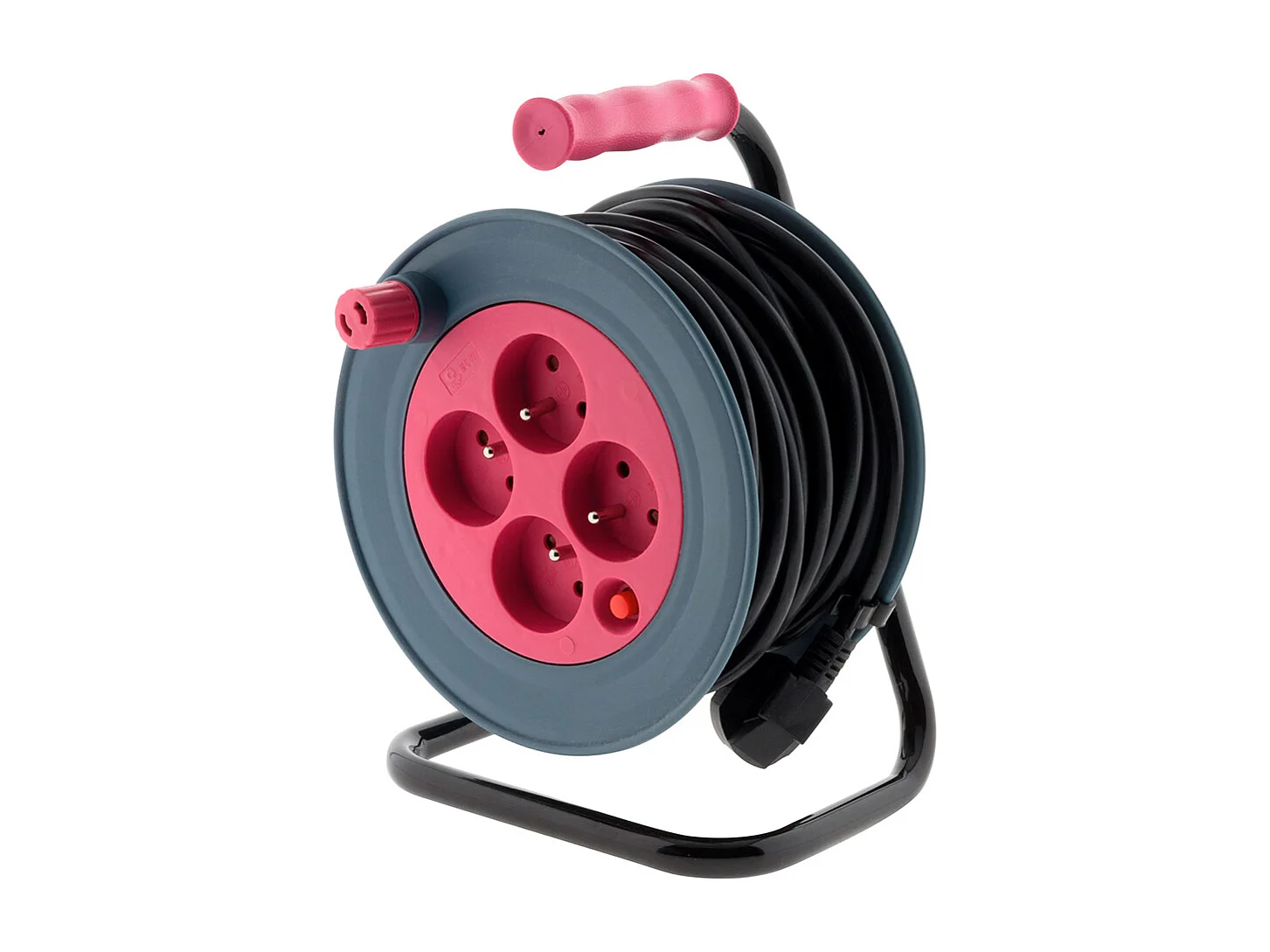 Enrouleur ménager 4x2P+T - 15m 3G1mm² - Rose - Zenitech