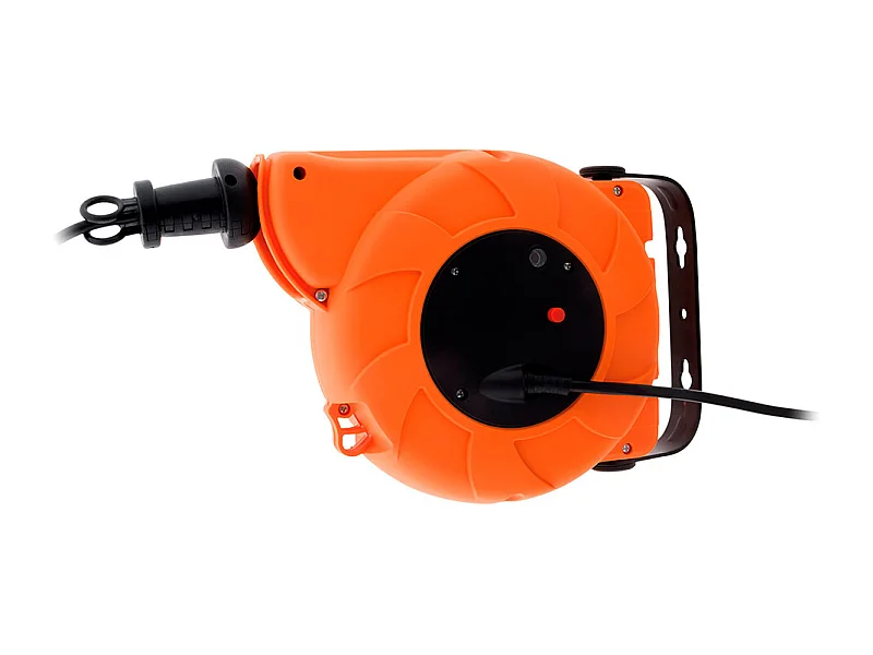 Enrouleur mural câble H05VV-F 3G1mm² 11m + 2m - orange - Zenitech