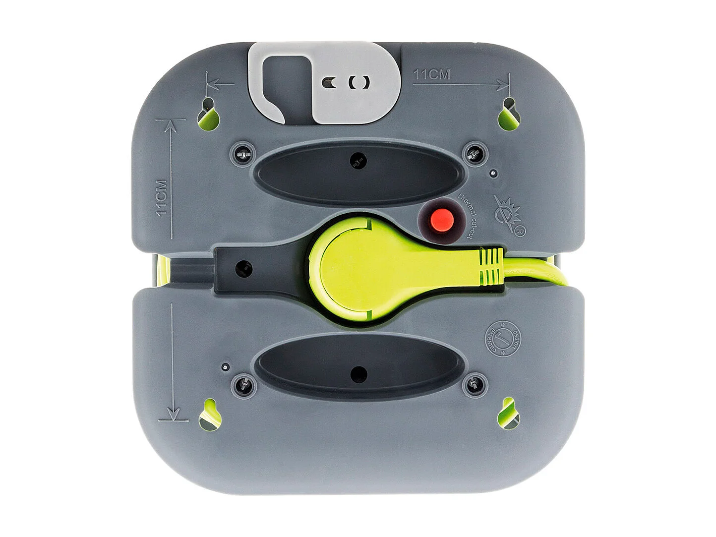 Enrouleur domestique 4 x 2P+T 16A + coupe-circuit - 7m - Vert - Zenitech