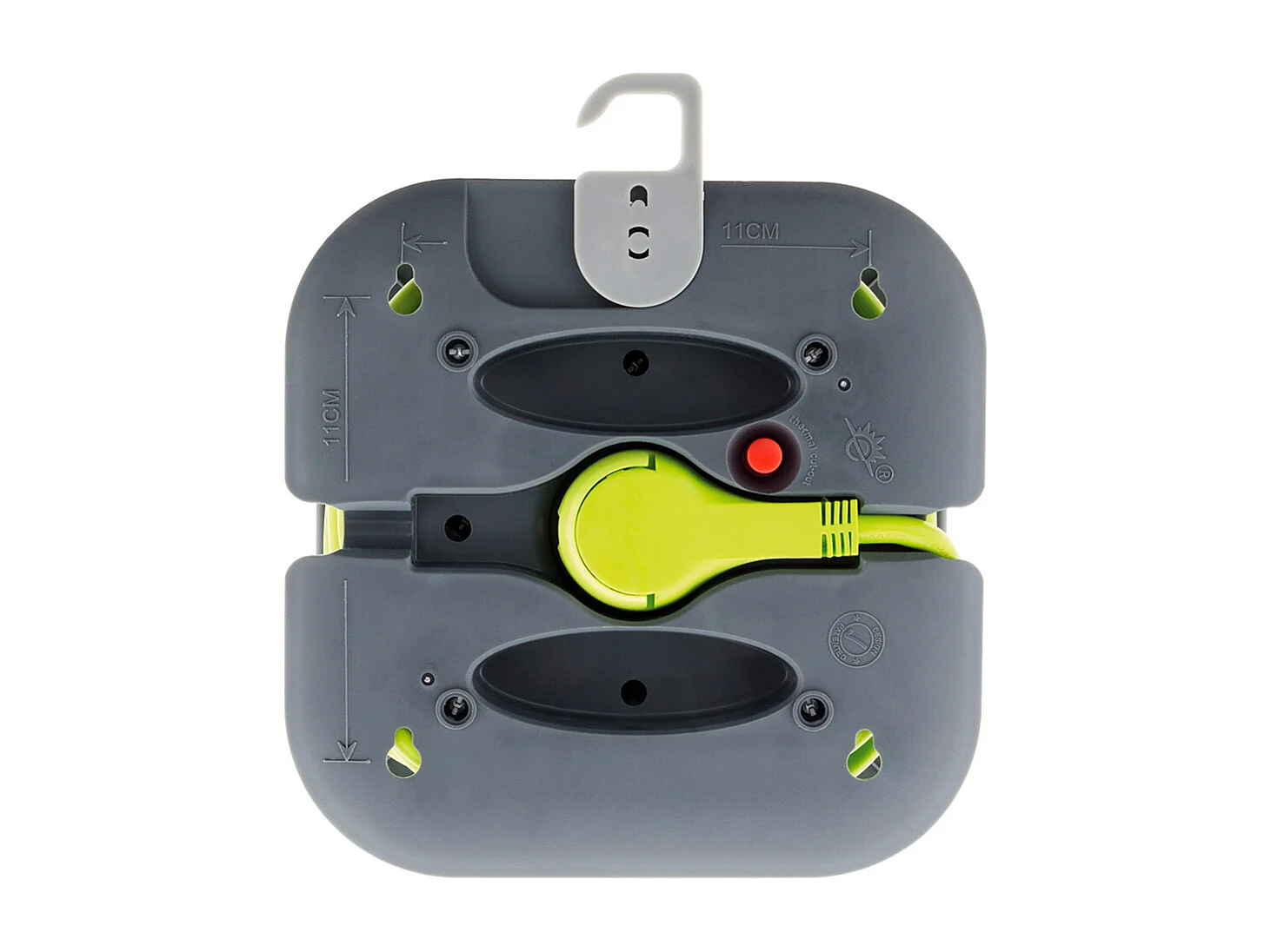 Enrouleur domestique 4 x 2P+T 16A + coupe-circuit - 7m - Vert - Zenitech