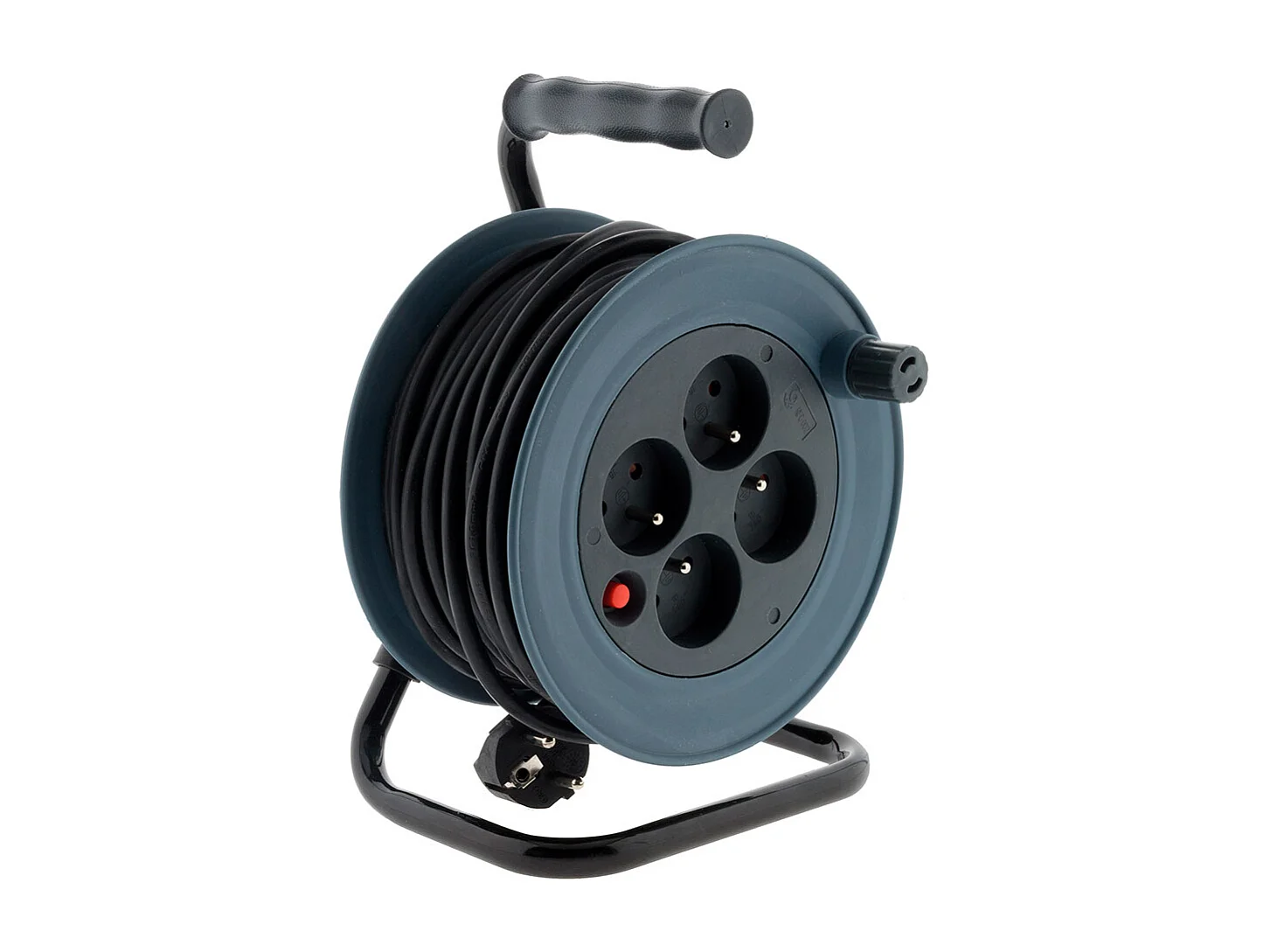 Enrouleur ménager 4x2P+T - 15m 3G1mm² - Gris - Zenitech