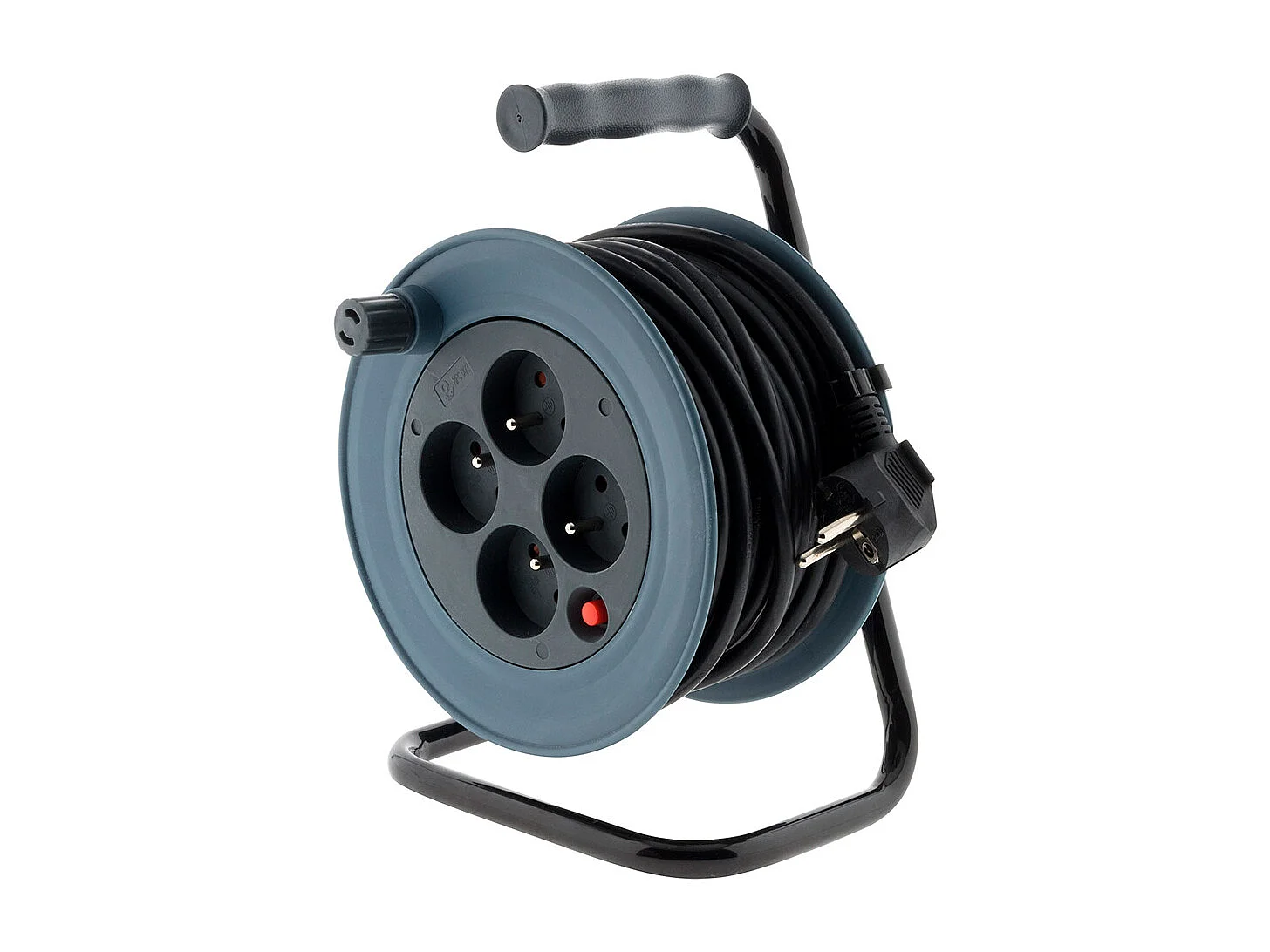 Enrouleur ménager 4x2P+T - 15m 3G1mm² - Gris - Zenitech